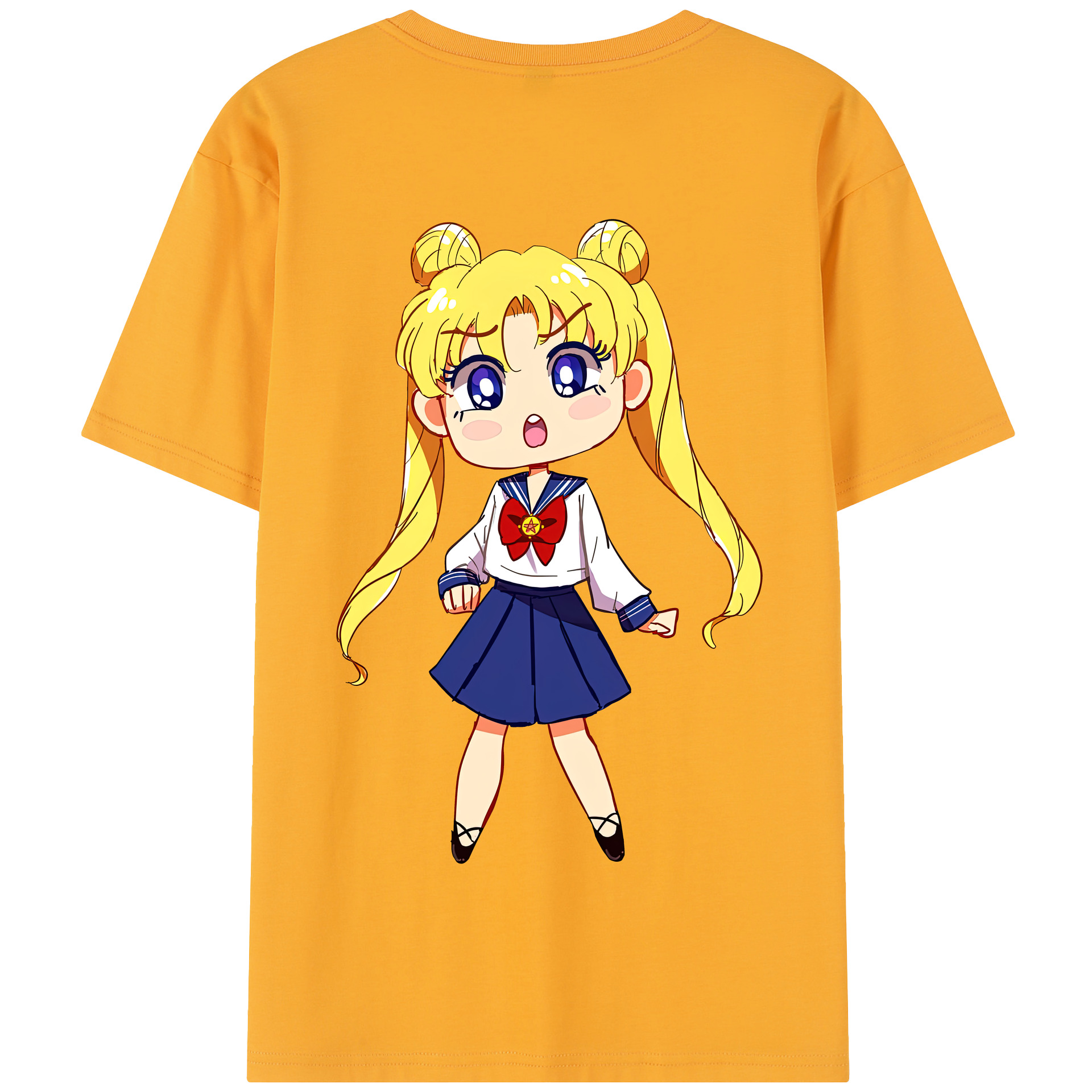 （画像用） 美少女戦士セーラームーン 愛野 美奈子 あいの みなこ Sailor Moon Aino Minako 綿100％半袖Tシャツ（背面プリント）