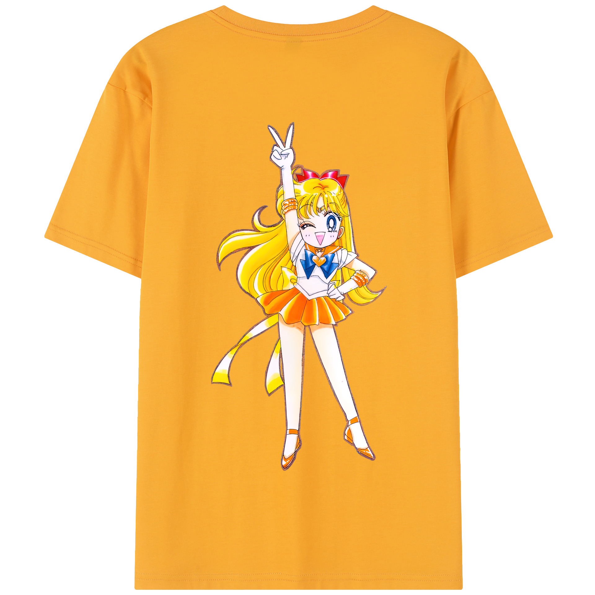 （画像用） 美少女戦士セーラームーン 愛野 美奈子 あいの みなこ Sailor Moon Aino Minako 綿100％半袖Tシャツ（背面プリント）