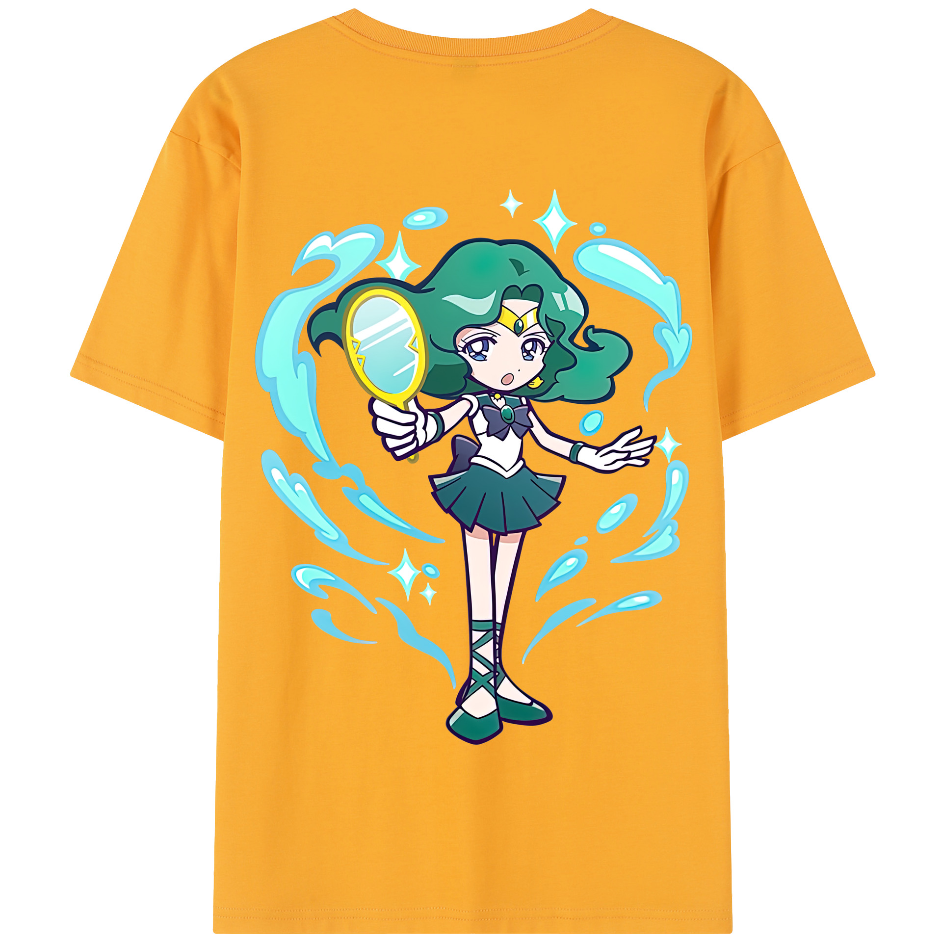 （画像用） 美少女戦士セーラームーン 海王 みちる（かいおう みちる） Sailor Moon Kaiou Michiru 綿100％半袖Tシャツ（背面プリント）
