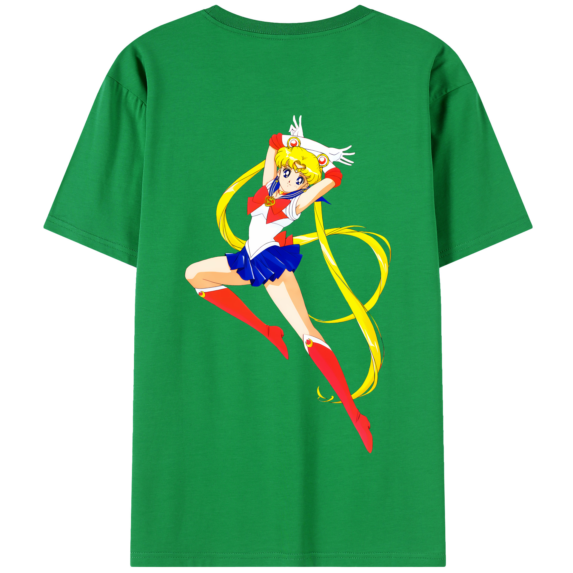 （画像用） 美少女戦士セーラームーン 月野 うさぎ つきの うさぎ Sailor Moon Tsukino Usagi 綿100％半袖Tシャツ（背面プリント）
