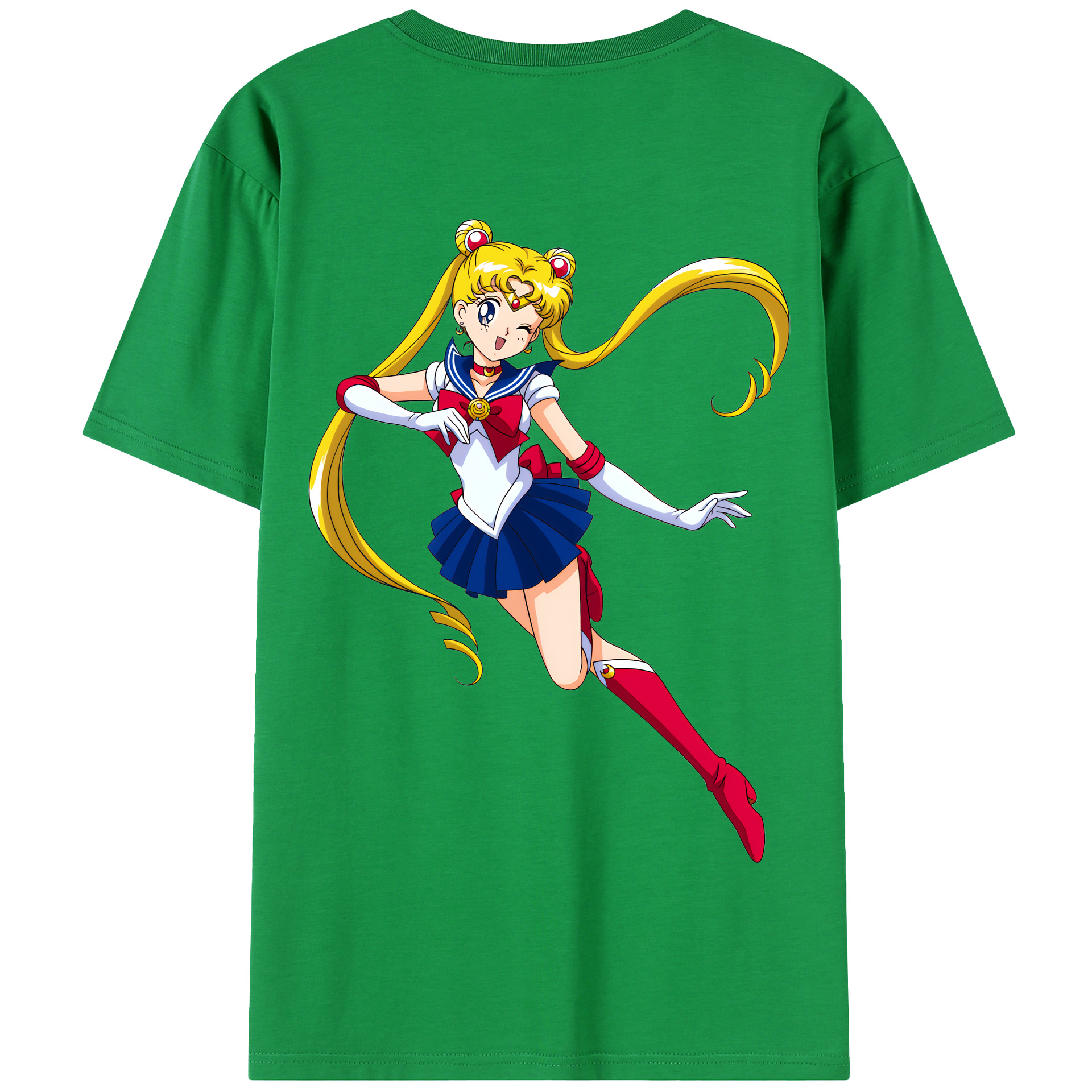 （画像用） 美少女戦士セーラームーン 月野 うさぎ つきの うさぎ Sailor Moon Tsukino Usagi 綿100％半袖Tシャツ（背面プリント）