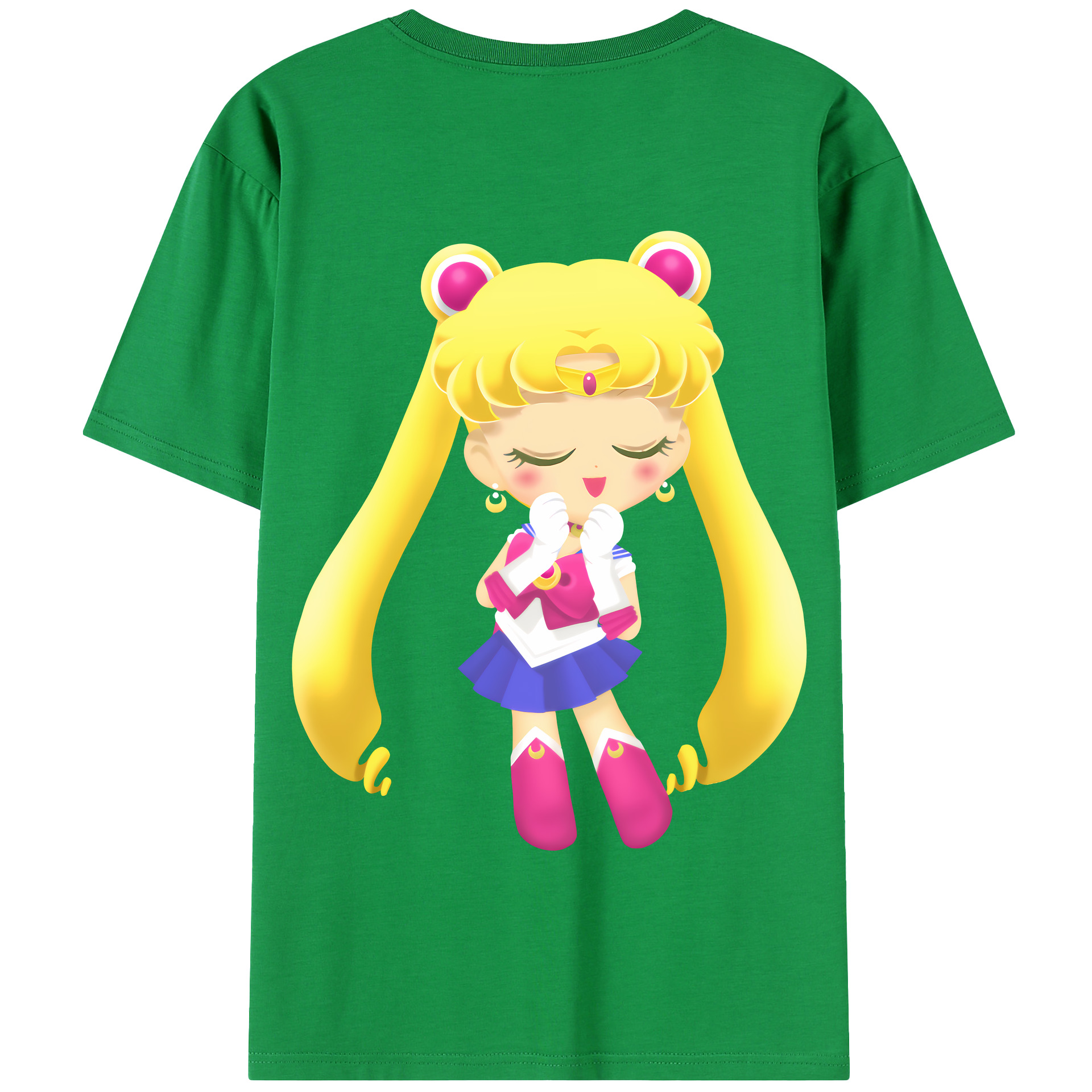 （画像用） 美少女戦士セーラームーン 月野 うさぎ つきの うさぎ Sailor Moon Tsukino Usagi 綿100％半袖Tシャツ（背面プリント）