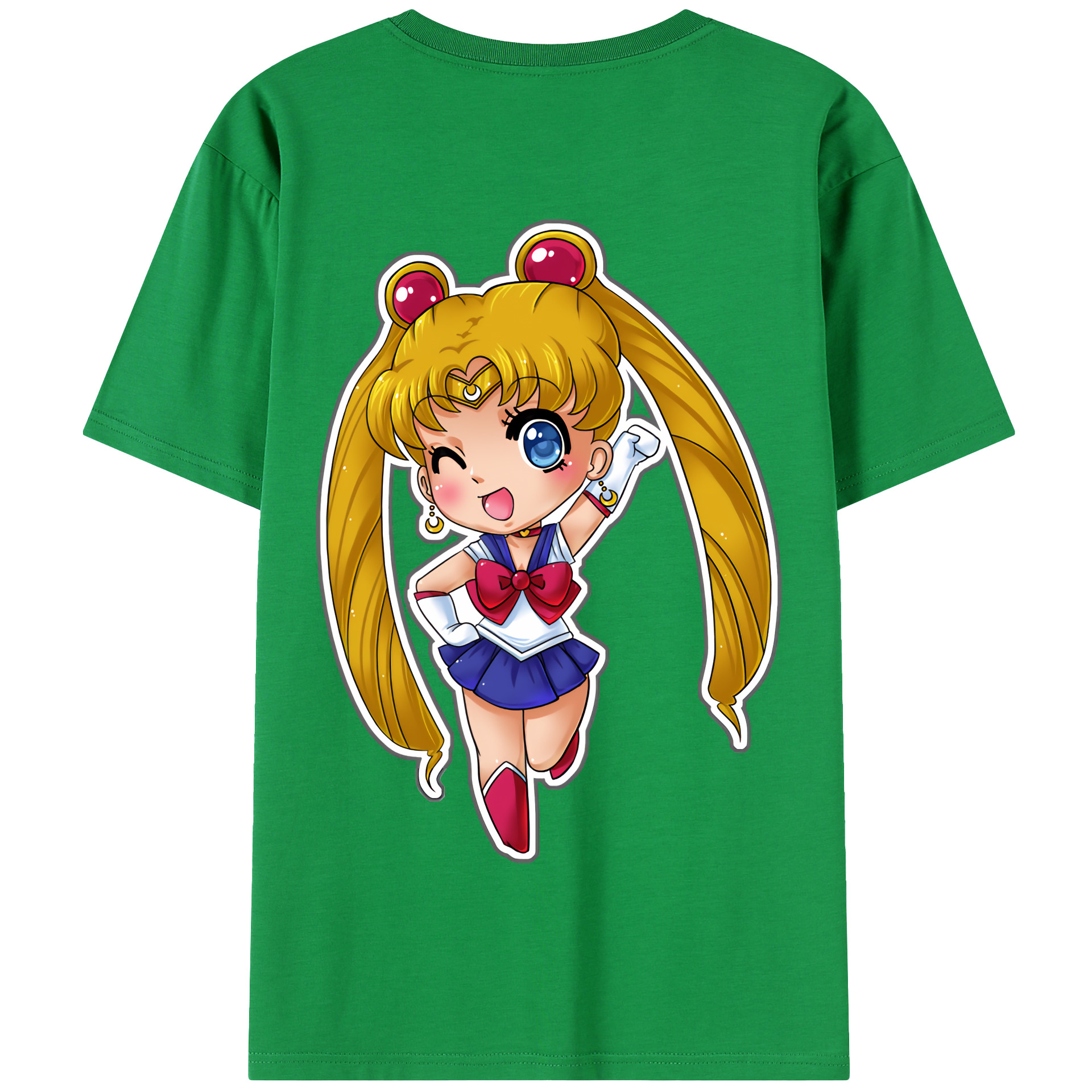 （画像用） 美少女戦士セーラームーン 月野 うさぎ つきの うさぎ Sailor Moon Tsukino Usagi 綿100％半袖Tシャツ（背面プリント）
