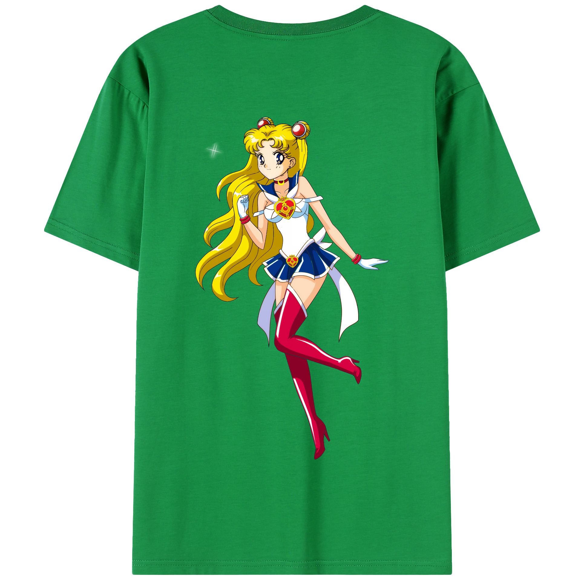 （画像用） 美少女戦士セーラームーン 月野 うさぎ つきの うさぎ Sailor Moon Tsukino Usagi 綿100％半袖Tシャツ（背面プリント）