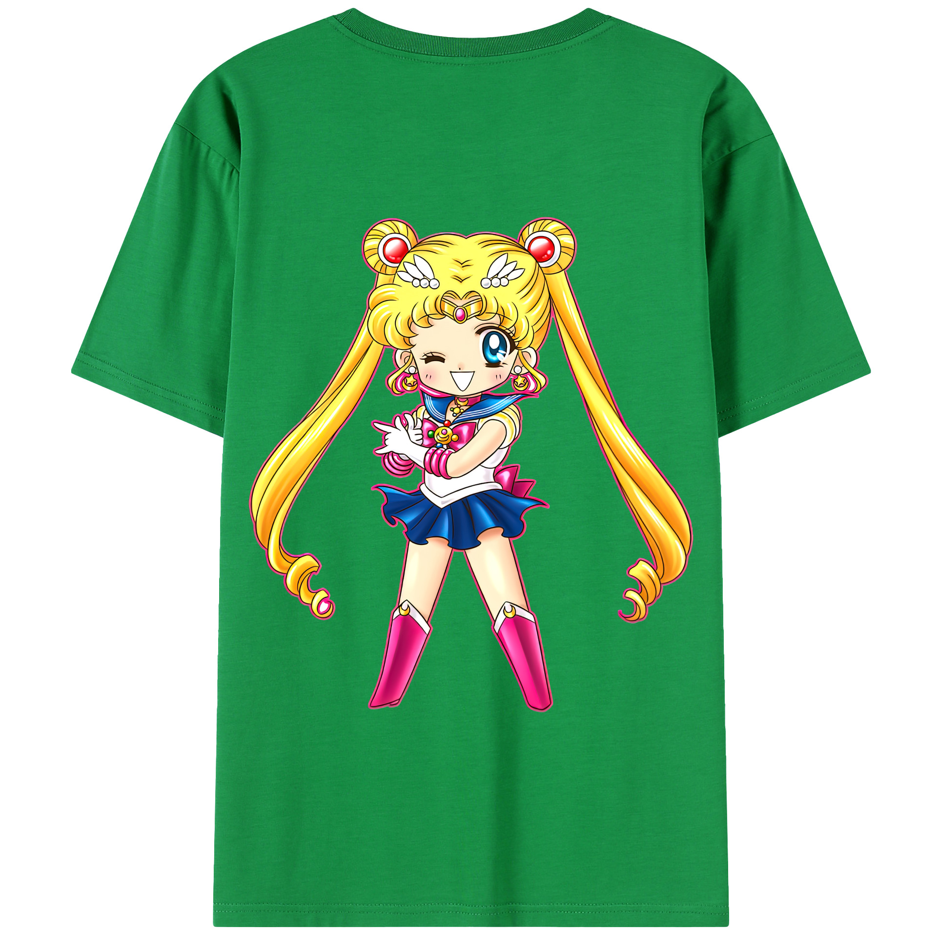 （画像用） 美少女戦士セーラームーン 月野 うさぎ つきの うさぎ Sailor Moon Tsukino Usagi 綿100％半袖Tシャツ（背面プリント）
