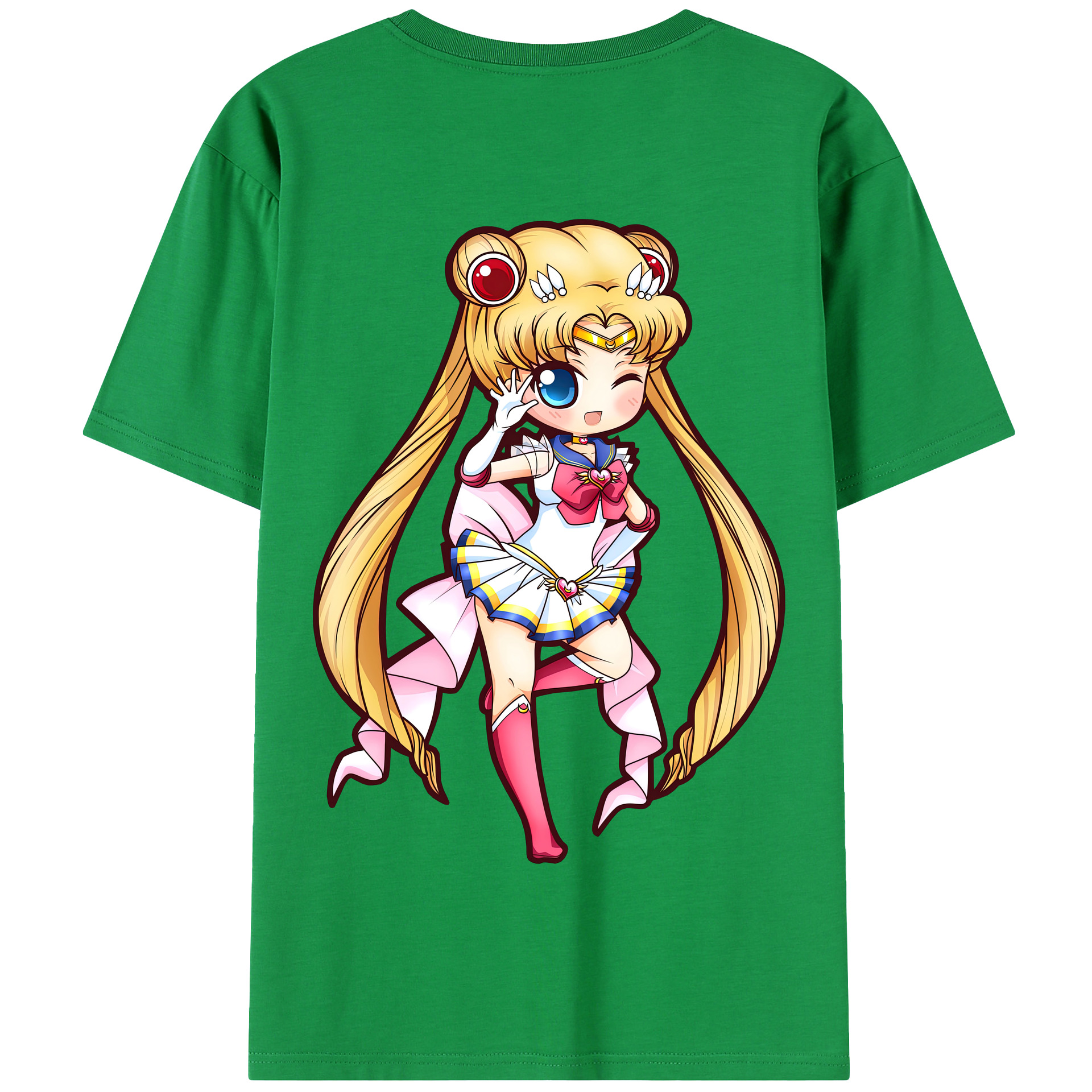 （画像用） 美少女戦士セーラームーン 月野 うさぎ つきの うさぎ Sailor Moon Tsukino Usagi 綿100％半袖Tシャツ（背面プリント）