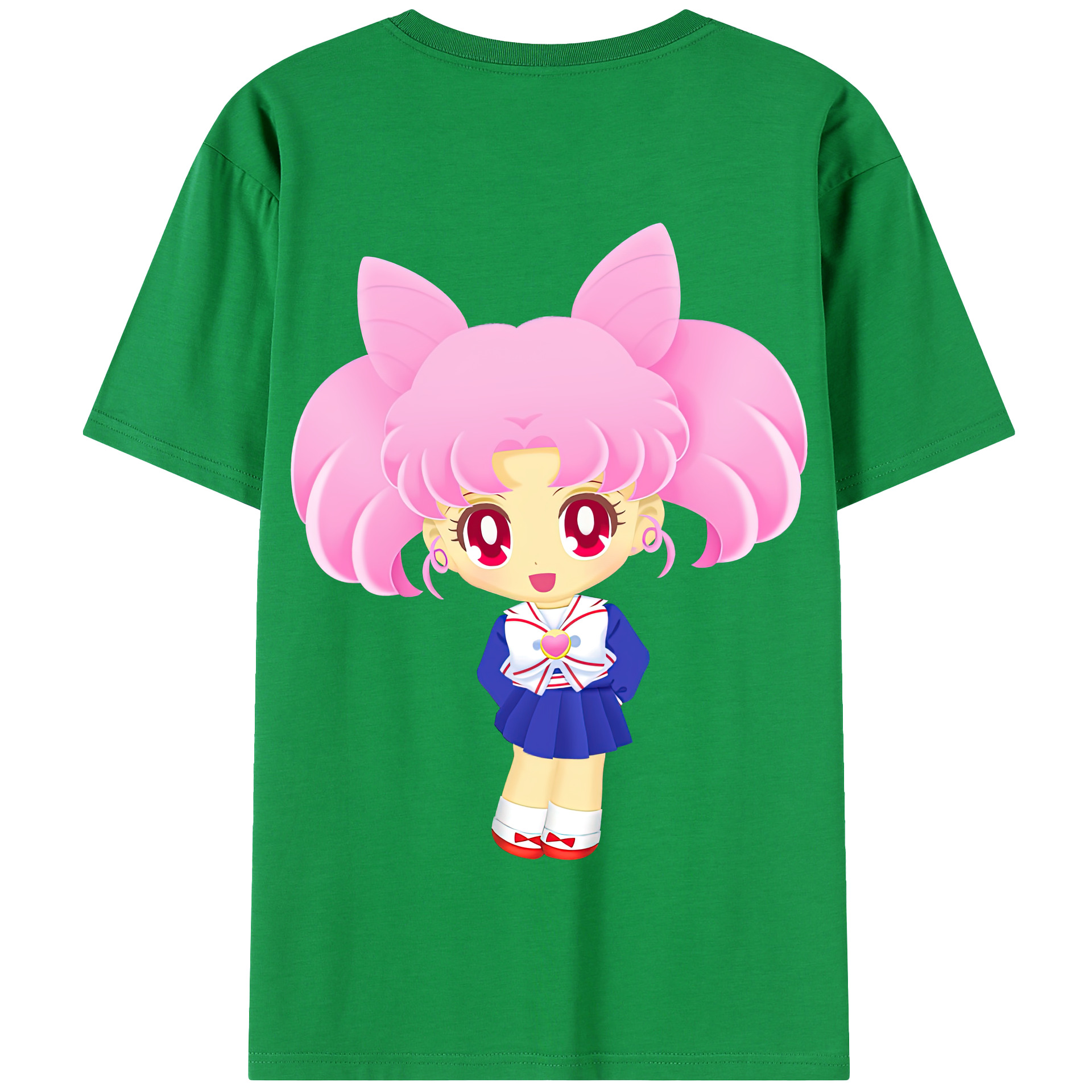 （画像用） 美少女戦士セーラームーン ちびうさ Sailor Moon Chibiusa Tsukino Usagi Small Lady Serenity 綿100％半袖Tシャツ（背面プリント）
