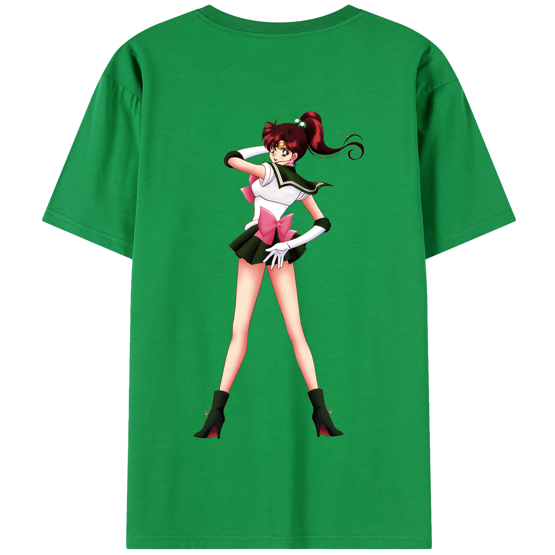 （画像用） 美少女戦士セーラームーン 木野 まこと きの まこと Sailor Moon Kino Makoto （セーラージュピター；Sailor Jupiter） 綿100％半袖Tシャツ（背面プリント）