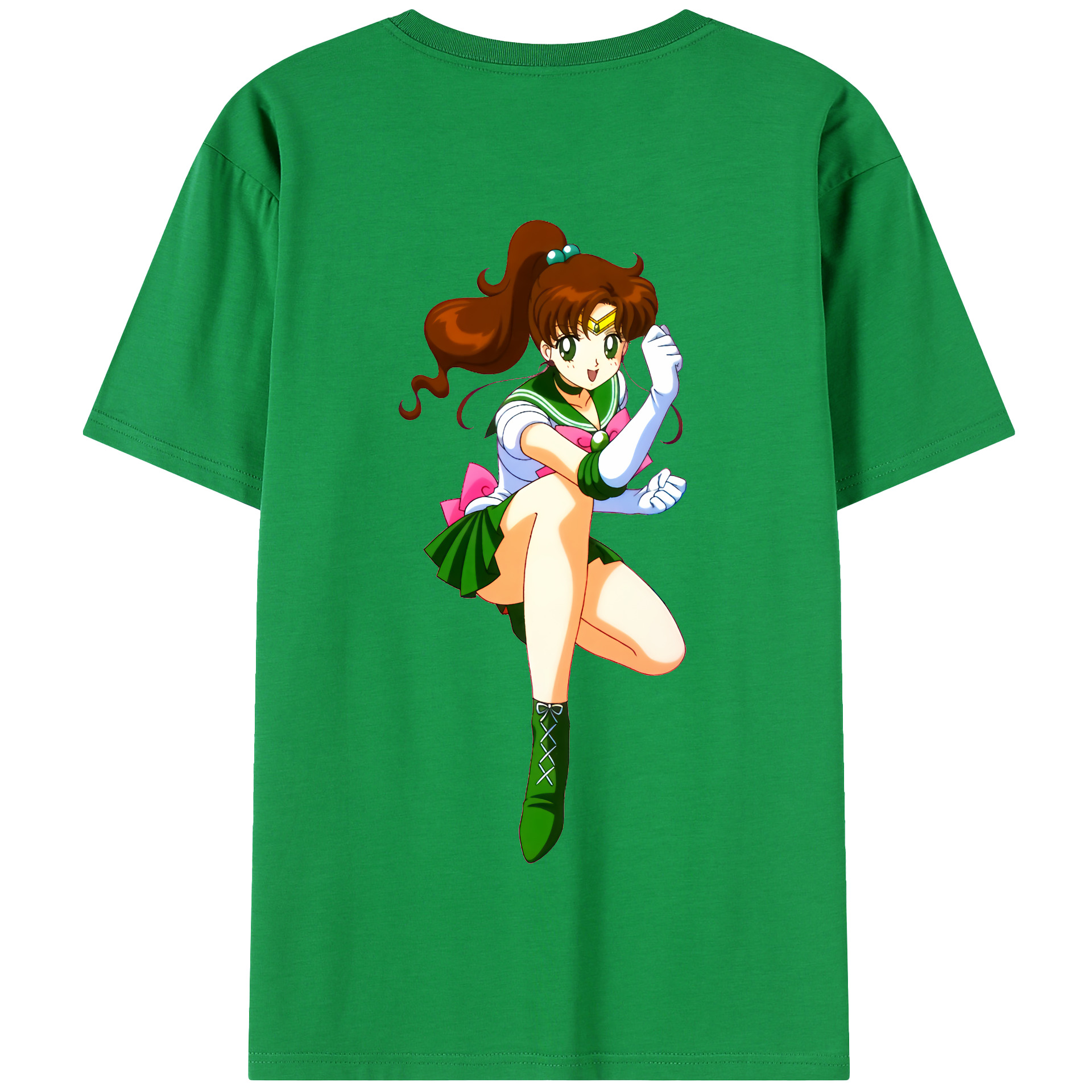 （画像用） 美少女戦士セーラームーン 木野 まこと きの まこと Sailor Moon Kino Makoto （セーラージュピター；Sailor Jupiter） 綿100％半袖Tシャツ（背面プリント）