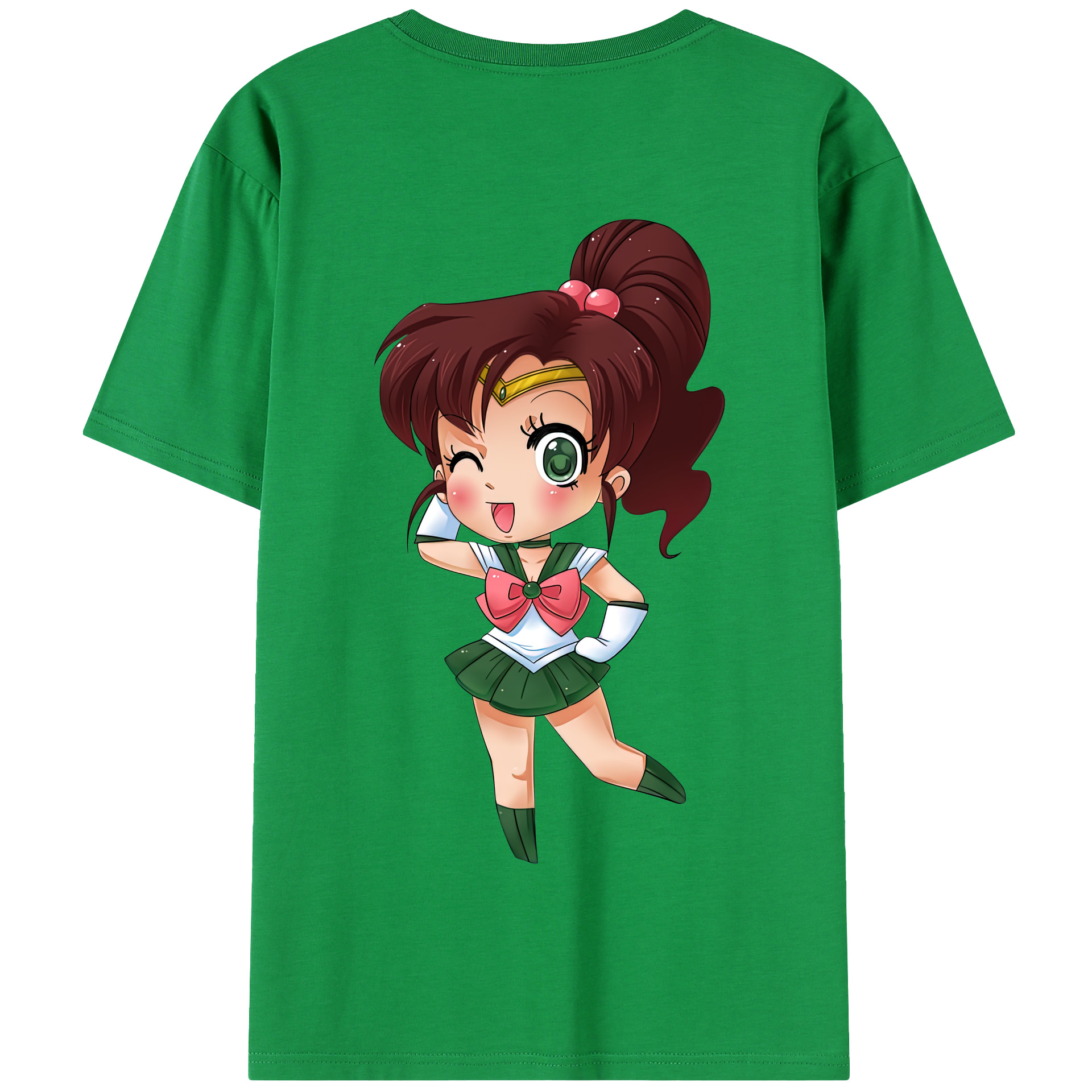 （画像用） 美少女戦士セーラームーン 木野 まこと きの まこと Sailor Moon Kino Makoto （セーラージュピター；Sailor Jupiter） 綿100％半袖Tシャツ（背面プリント）