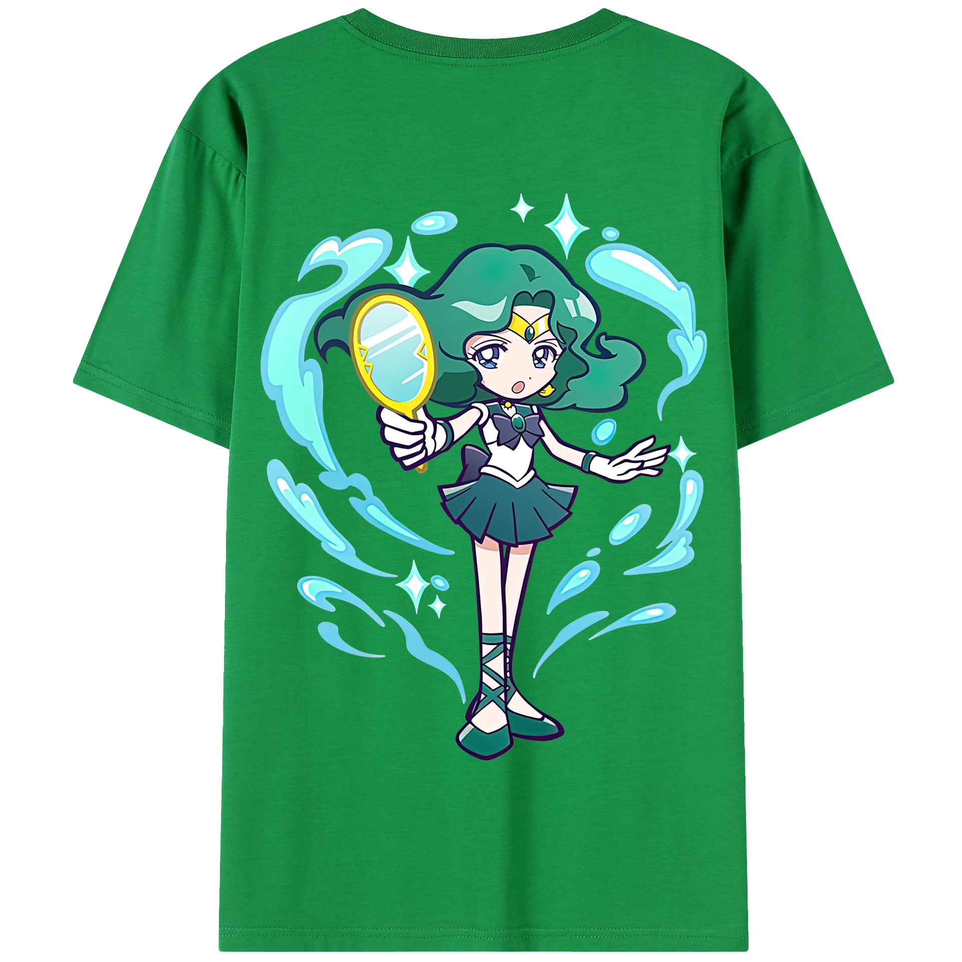 （画像用） 美少女戦士セーラームーン 海王 みちる（かいおう みちる） Sailor Moon Kaiou Michiru 綿100％半袖Tシャツ（背面プリント）