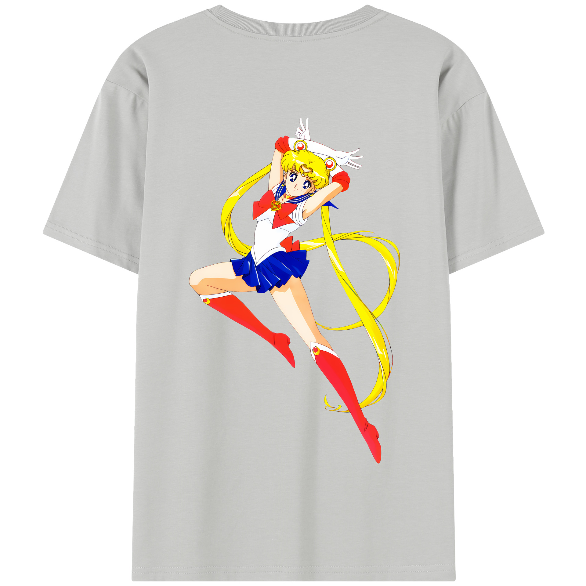 （画像用） 美少女戦士セーラームーン 月野 うさぎ つきの うさぎ Sailor Moon Tsukino Usagi 綿100％半袖Tシャツ（背面プリント）