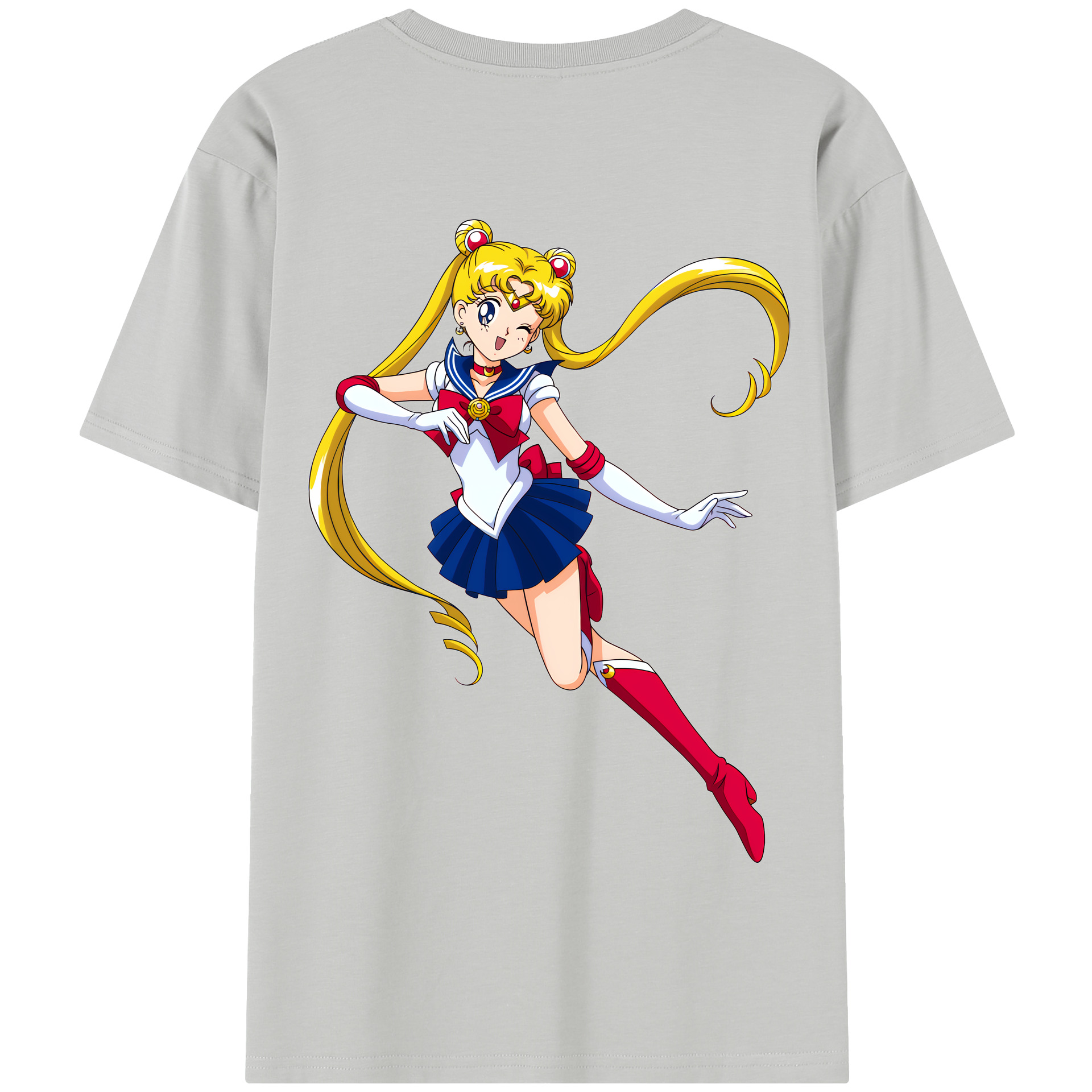 （画像用） 美少女戦士セーラームーン 月野 うさぎ つきの うさぎ Sailor Moon Tsukino Usagi 綿100％半袖Tシャツ（背面プリント）