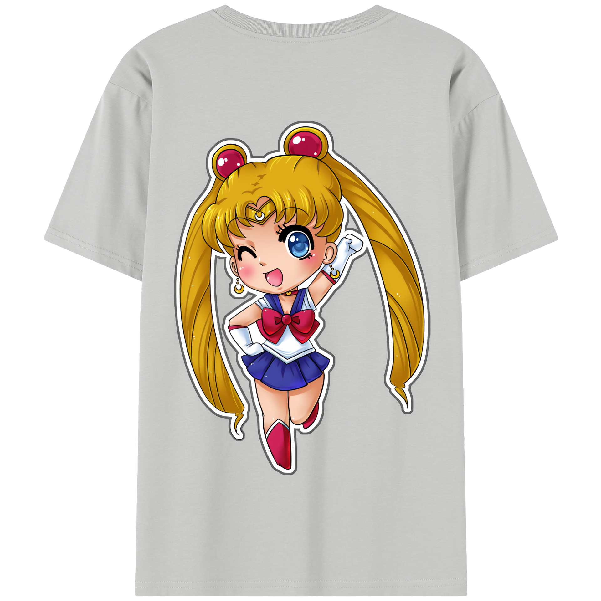 （画像用） 美少女戦士セーラームーン 月野 うさぎ つきの うさぎ Sailor Moon Tsukino Usagi 綿100％半袖Tシャツ（背面プリント）