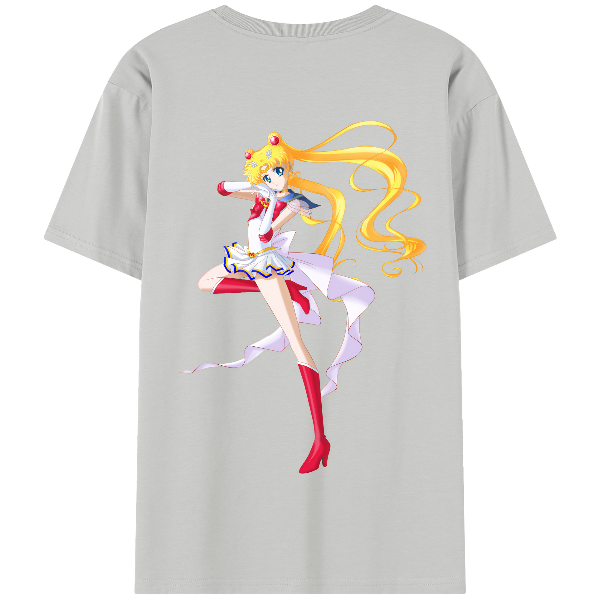 （画像用） 美少女戦士セーラームーン 月野 うさぎ つきの うさぎ Sailor Moon Tsukino Usagi 綿100％半袖Tシャツ（背面プリント）