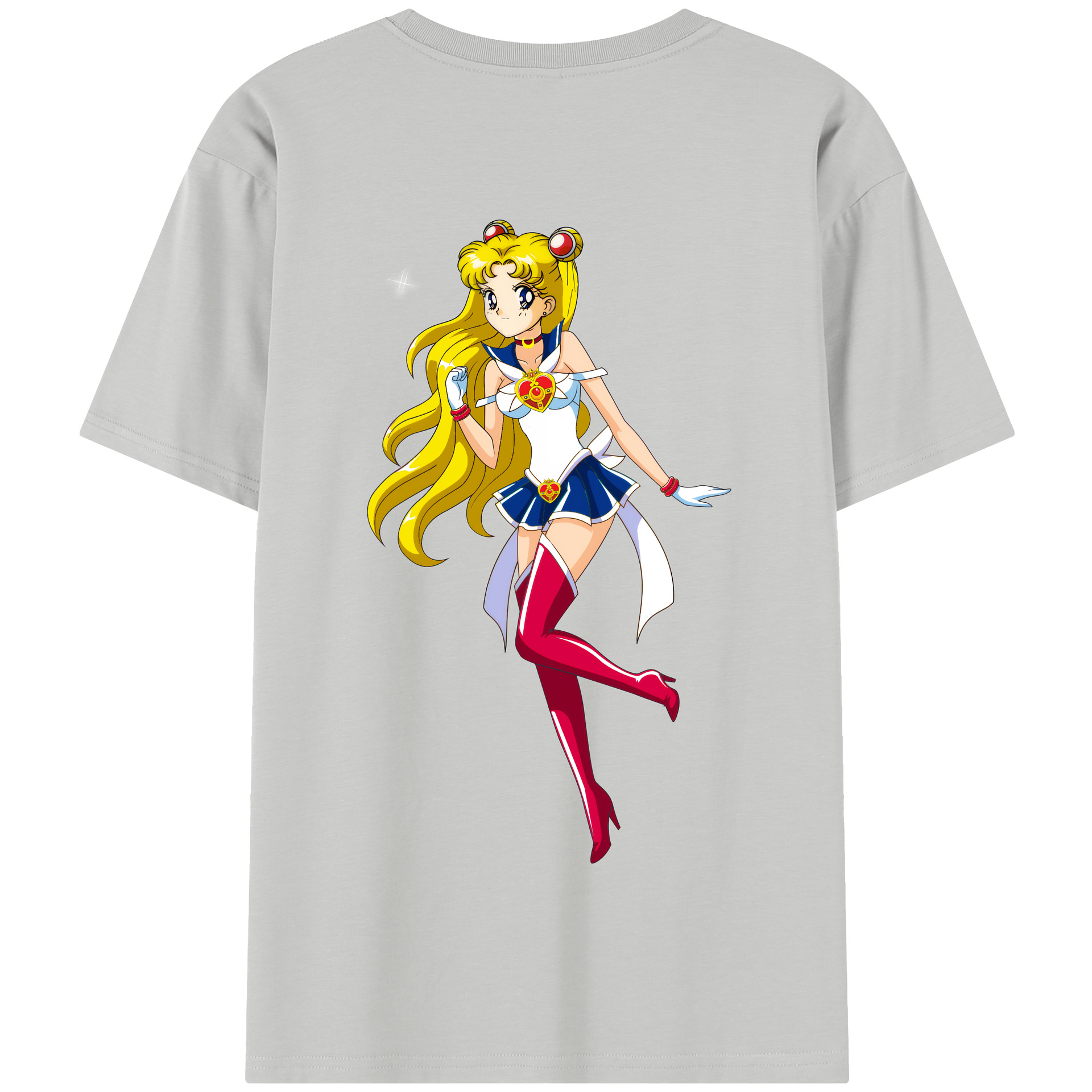 （画像用） 美少女戦士セーラームーン 月野 うさぎ つきの うさぎ Sailor Moon Tsukino Usagi 綿100％半袖Tシャツ（背面プリント）