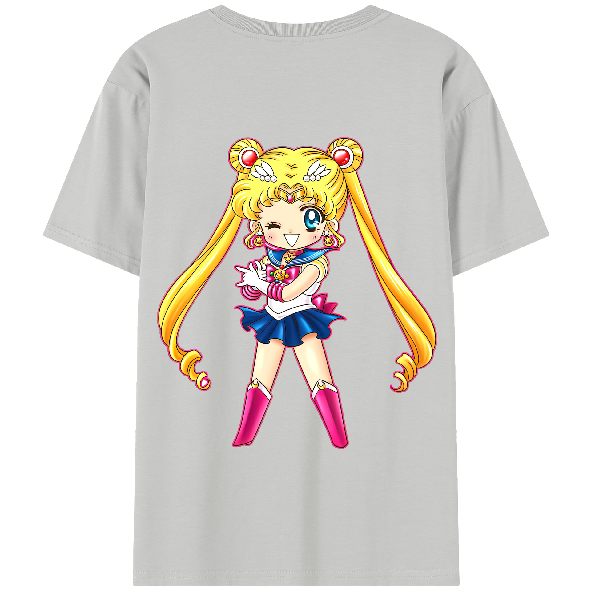 （画像用） 美少女戦士セーラームーン 月野 うさぎ つきの うさぎ Sailor Moon Tsukino Usagi 綿100％半袖Tシャツ（背面プリント）