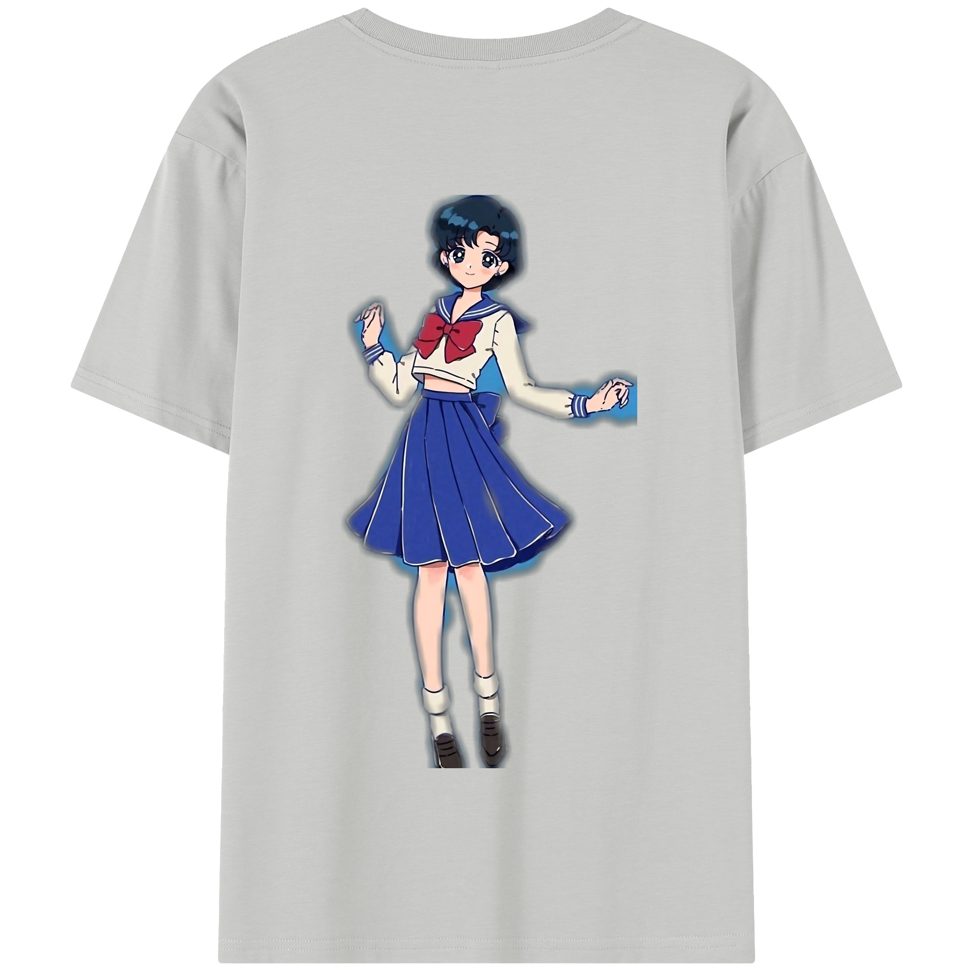（画像用） 美少女戦士セーラームーン 水野 亜美 みずの あみ Sailor Moon Mizuno Ami 綿100％半袖Tシャツ（背面プリント）
