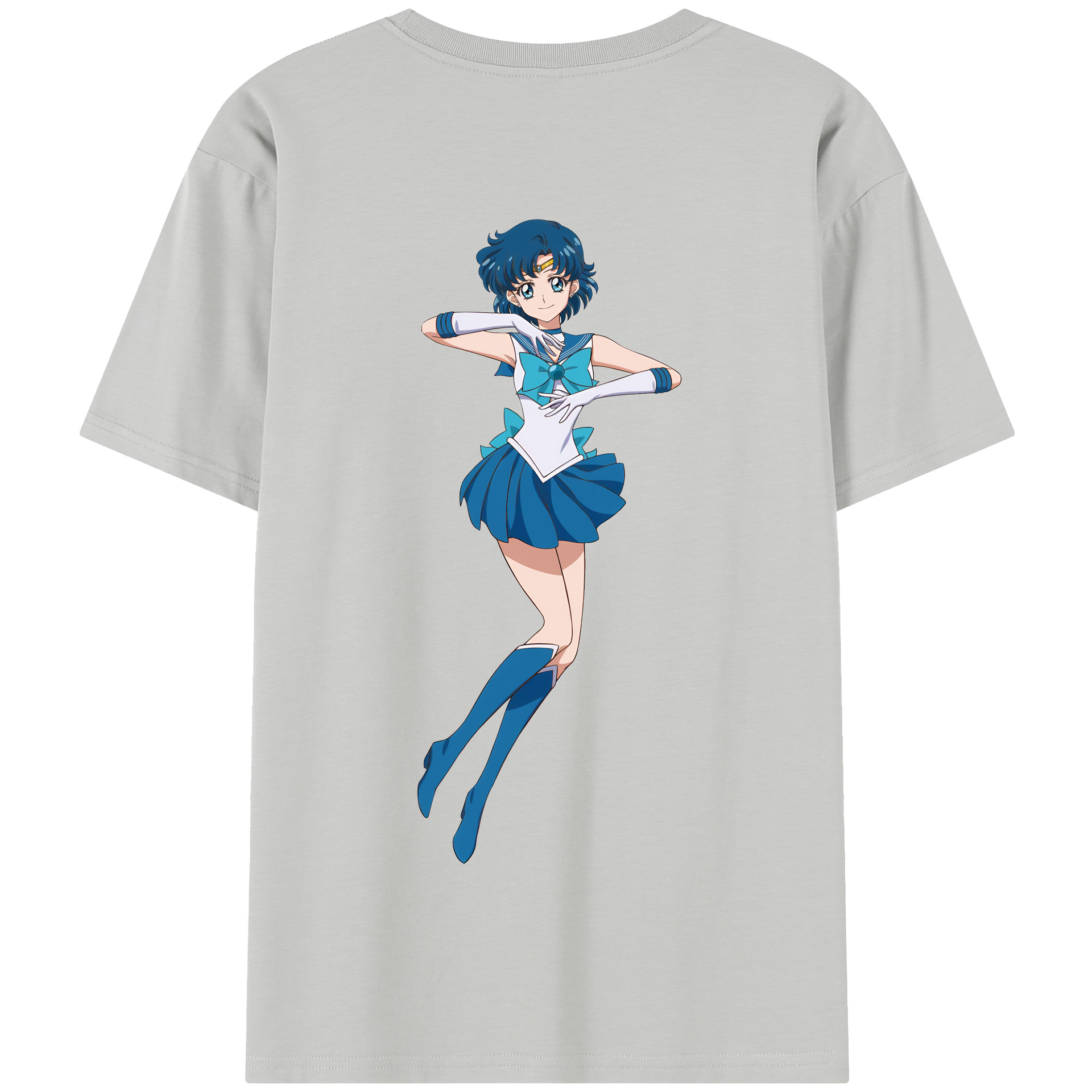 （画像用） 美少女戦士セーラームーン 水野 亜美 みずの あみ Sailor Moon Mizuno Ami 綿100％半袖Tシャツ（背面プリント）