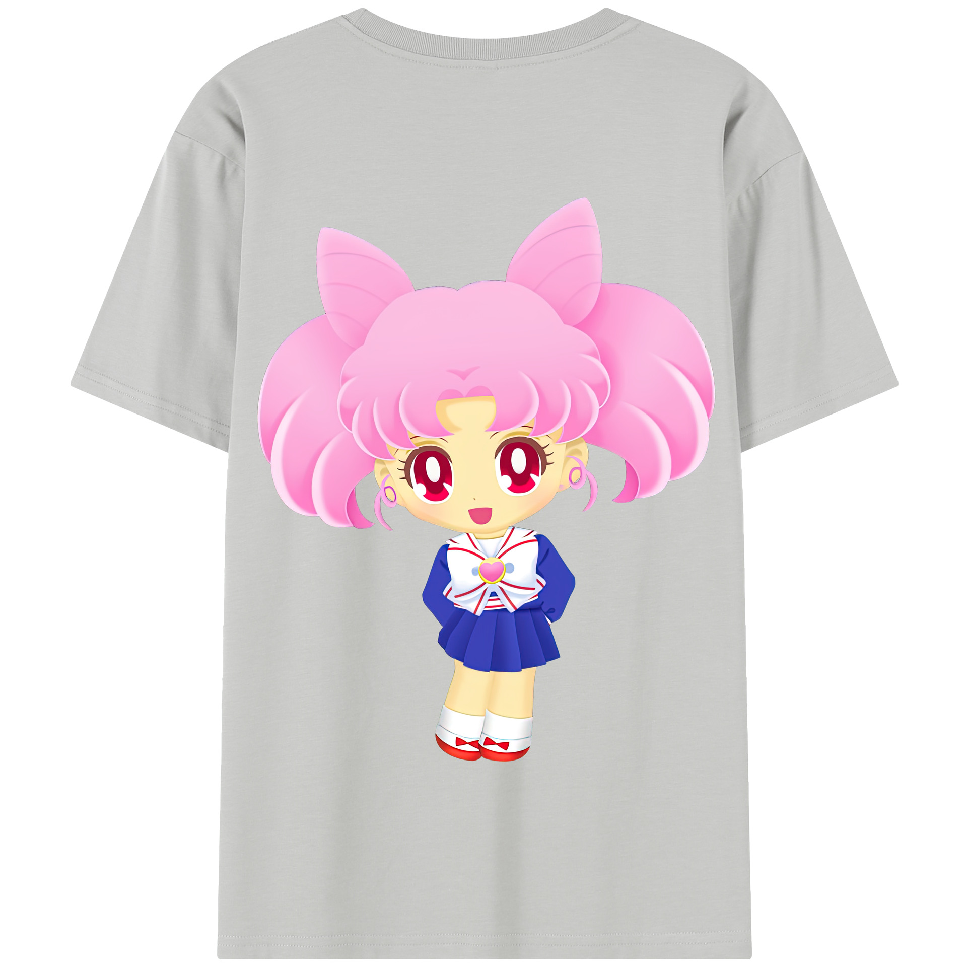 （画像用） 美少女戦士セーラームーン ちびうさ Sailor Moon Chibiusa Tsukino Usagi Small Lady Serenity 綿100％半袖Tシャツ（背面プリント）