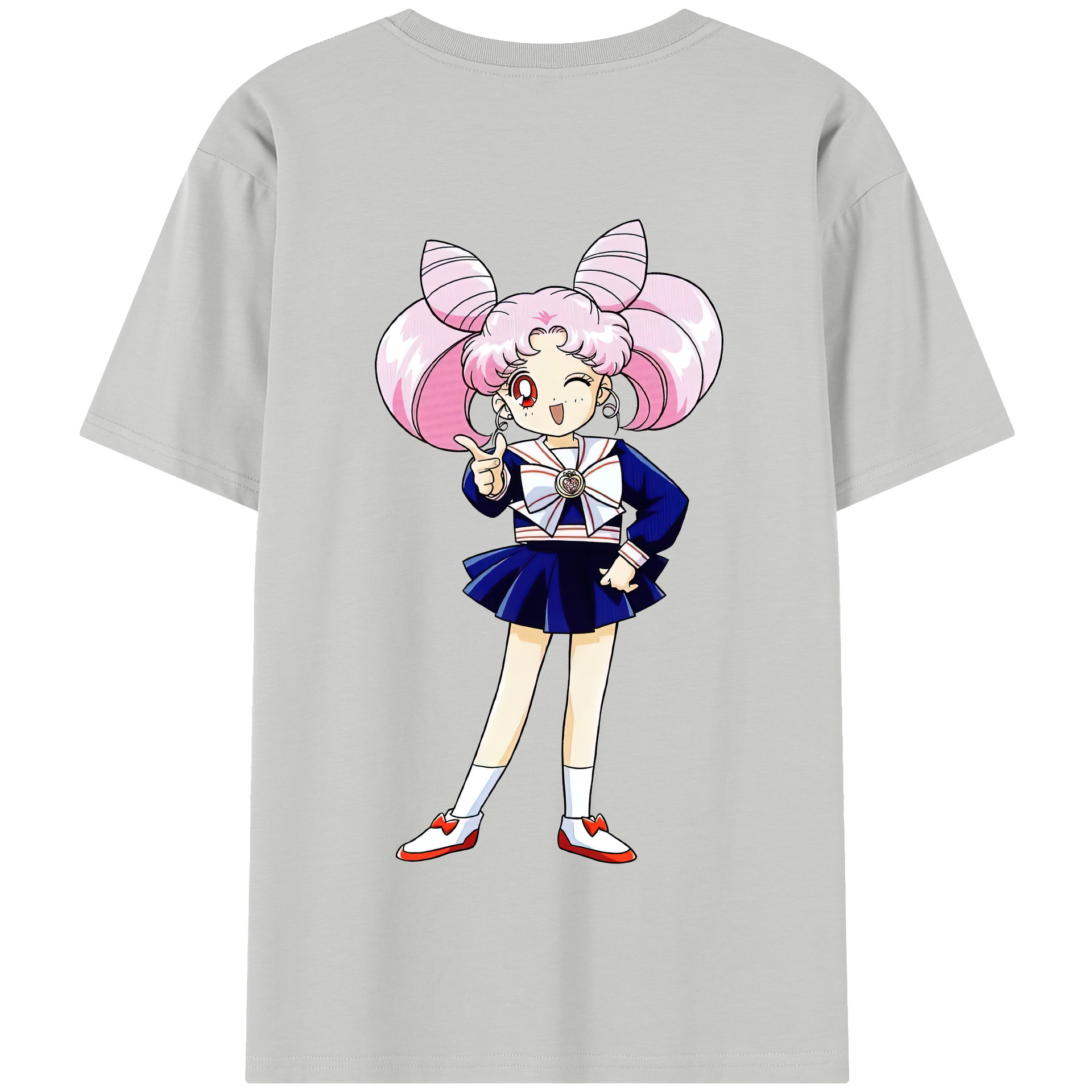 （画像用） 美少女戦士セーラームーン ちびうさ Sailor Moon Chibiusa Tsukino Usagi Small Lady Serenity 綿100％半袖Tシャツ（背面プリント）