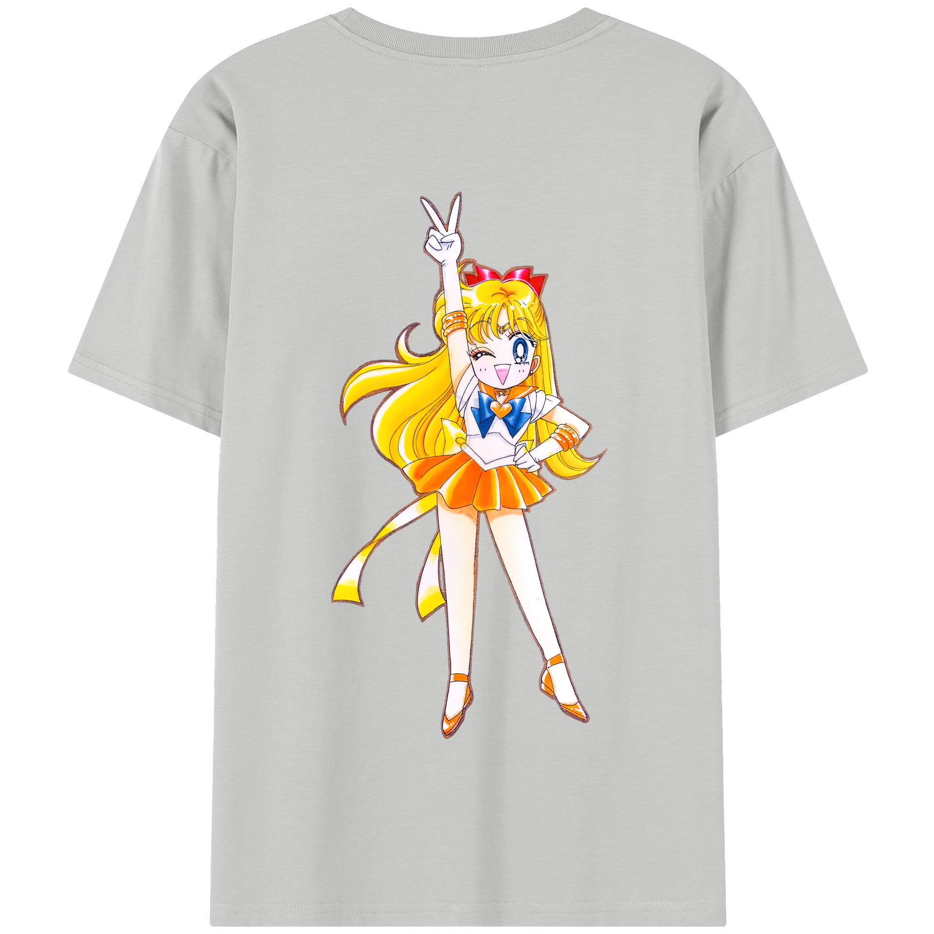 （画像用） 美少女戦士セーラームーン 愛野 美奈子 あいの みなこ Sailor Moon Aino Minako 綿100％半袖Tシャツ（背面プリント）