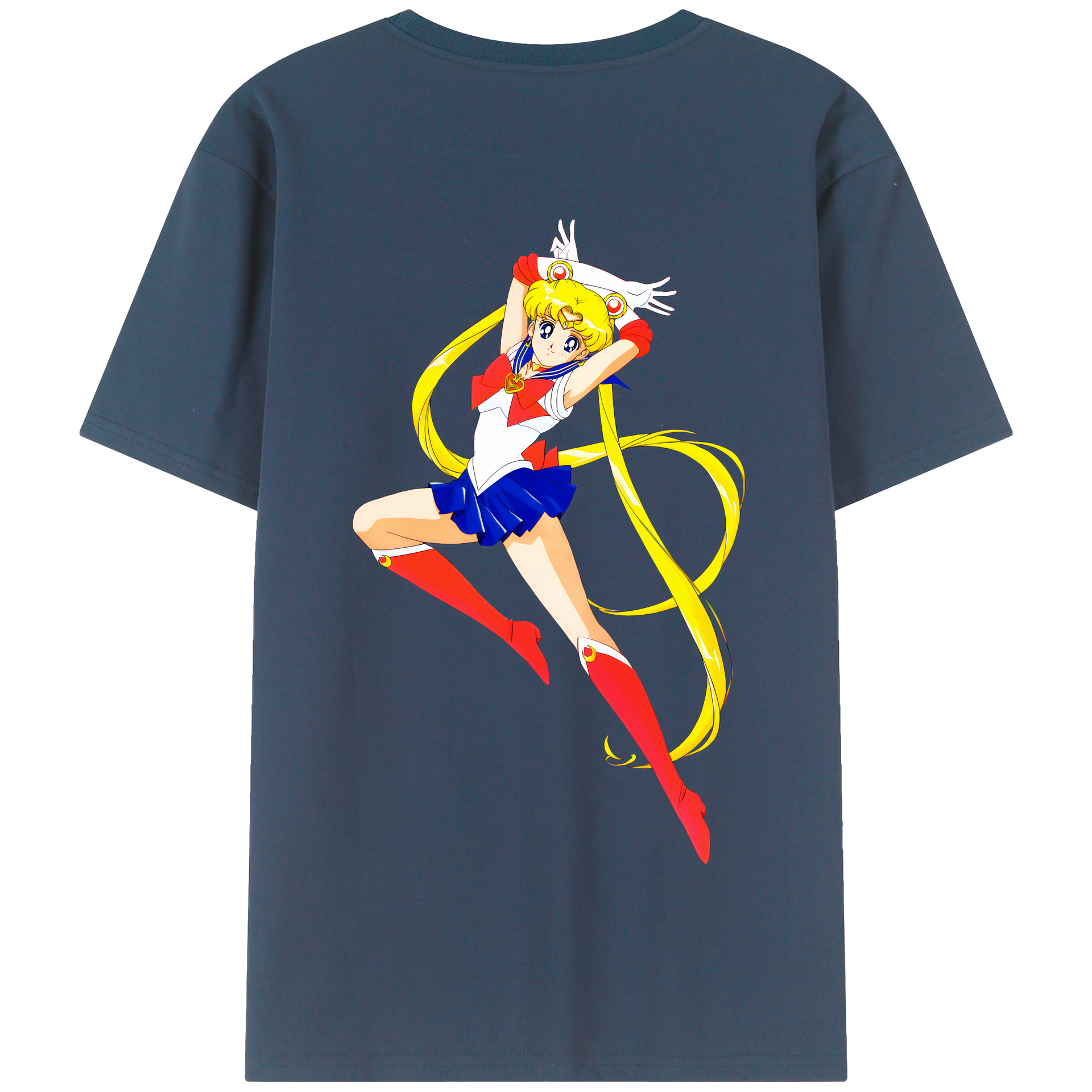 （画像用） 美少女戦士セーラームーン 月野 うさぎ つきの うさぎ Sailor Moon Tsukino Usagi 綿100％半袖Tシャツ（背面プリント）