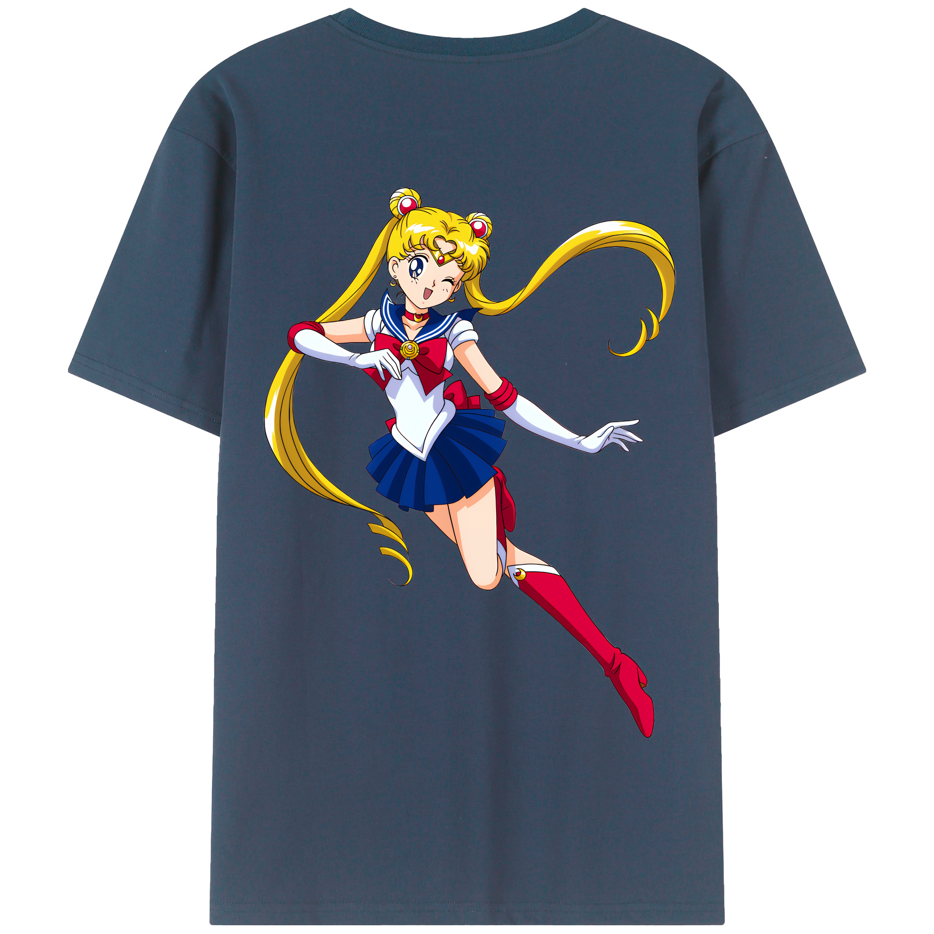 （画像用） 美少女戦士セーラームーン 月野 うさぎ つきの うさぎ Sailor Moon Tsukino Usagi 綿100％半袖Tシャツ（背面プリント）