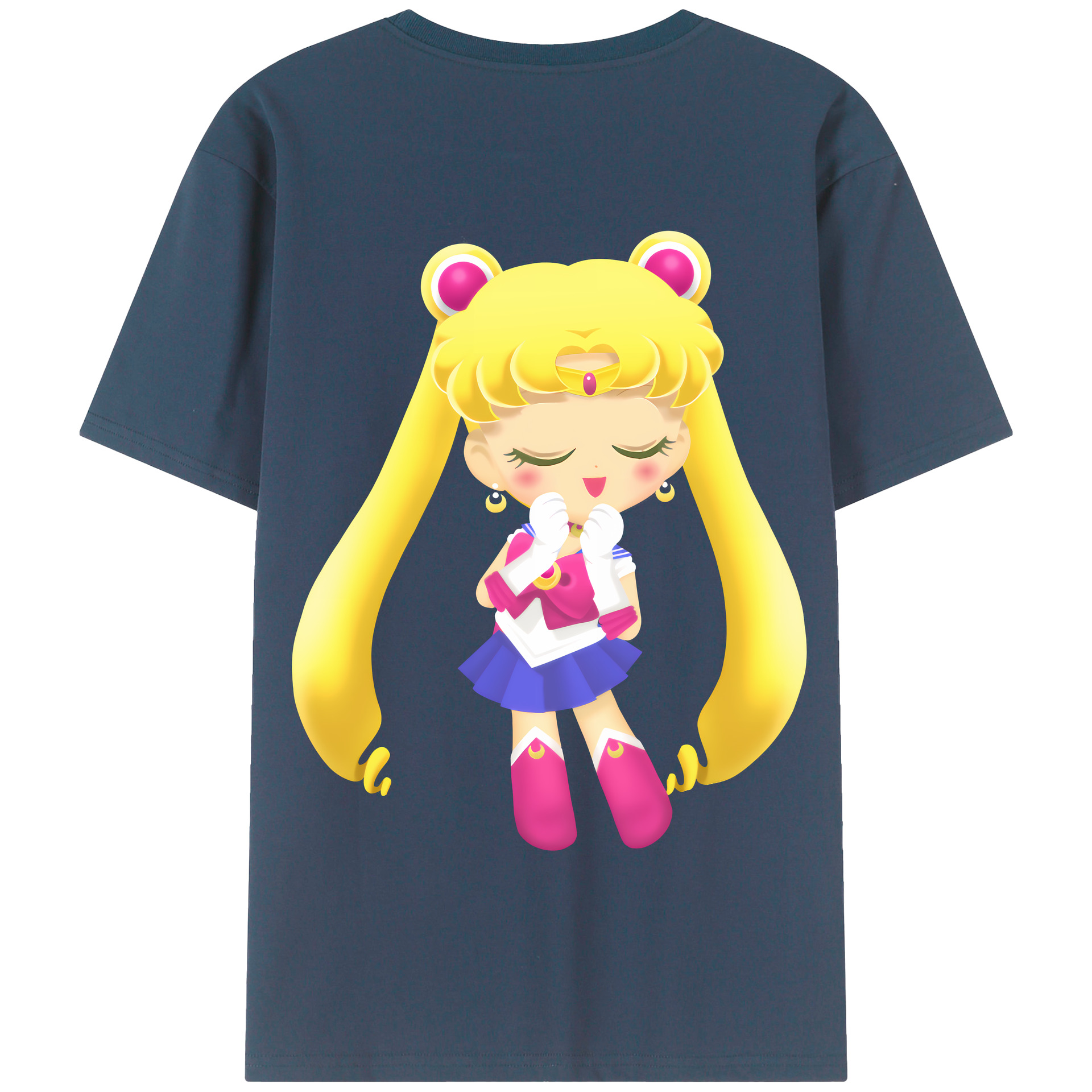 （画像用） 美少女戦士セーラームーン 月野 うさぎ つきの うさぎ Sailor Moon Tsukino Usagi 綿100％半袖Tシャツ（背面プリント）