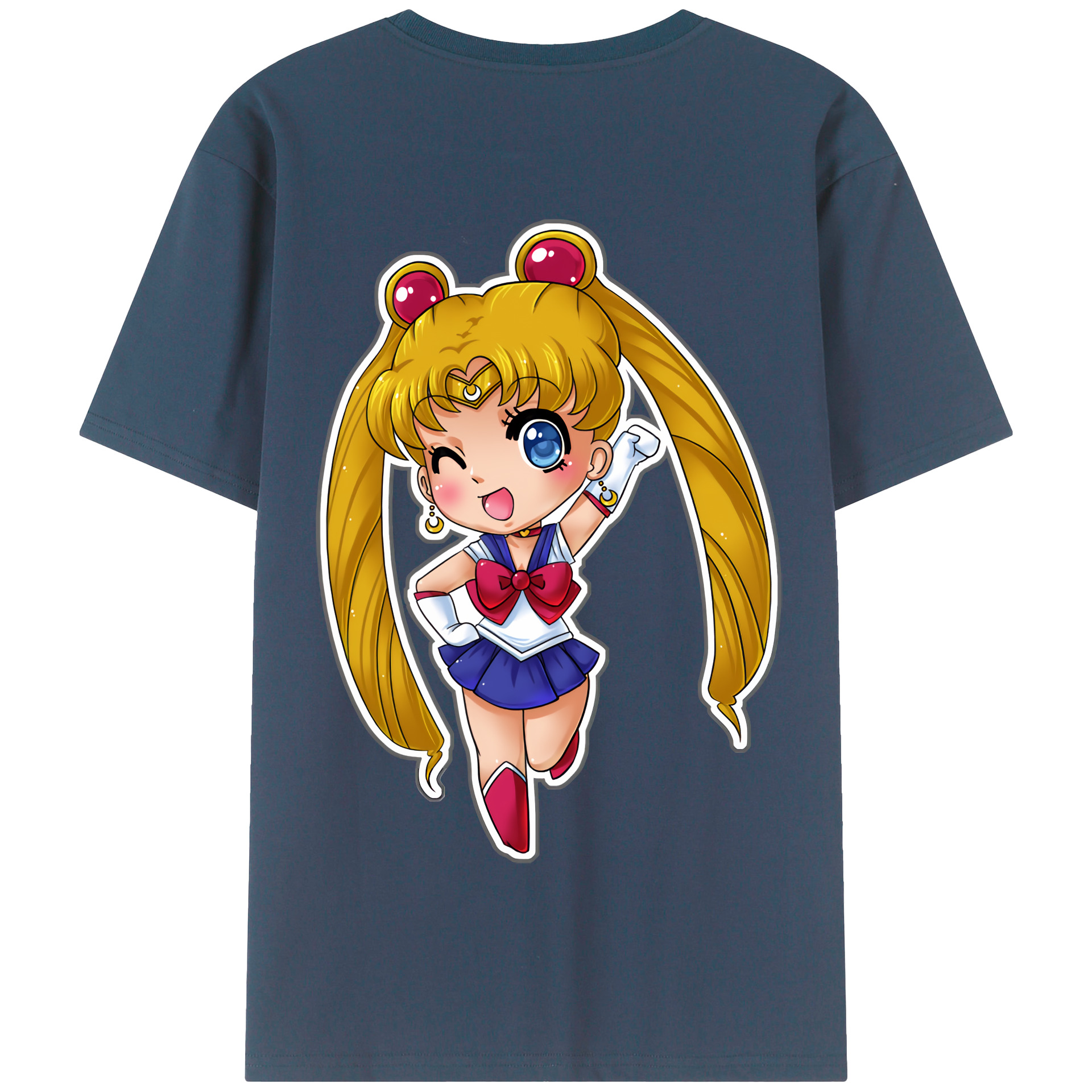 （画像用） 美少女戦士セーラームーン 月野 うさぎ つきの うさぎ Sailor Moon Tsukino Usagi 綿100％半袖Tシャツ（背面プリント）