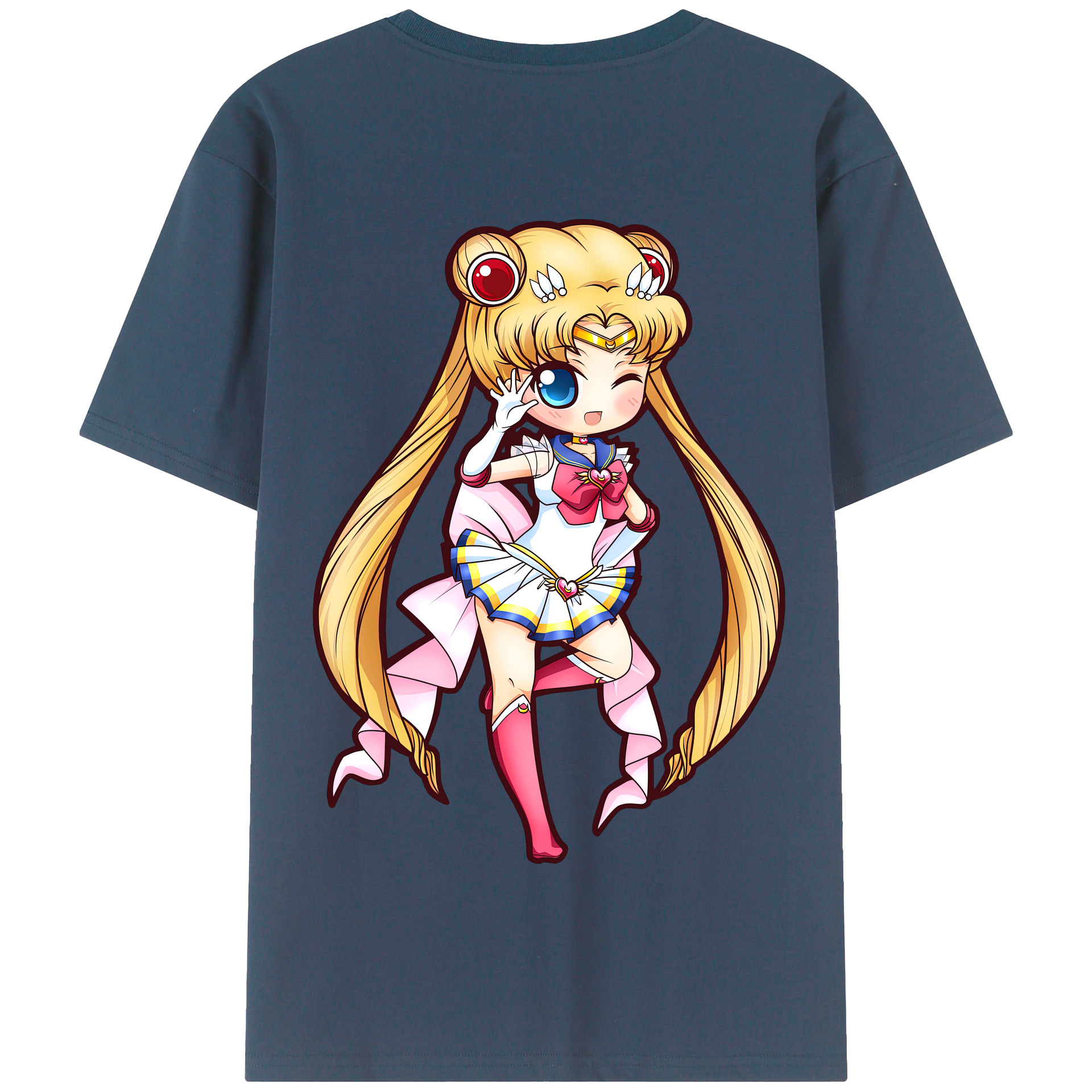 （画像用） 美少女戦士セーラームーン 月野 うさぎ つきの うさぎ Sailor Moon Tsukino Usagi 綿100％半袖Tシャツ（背面プリント）