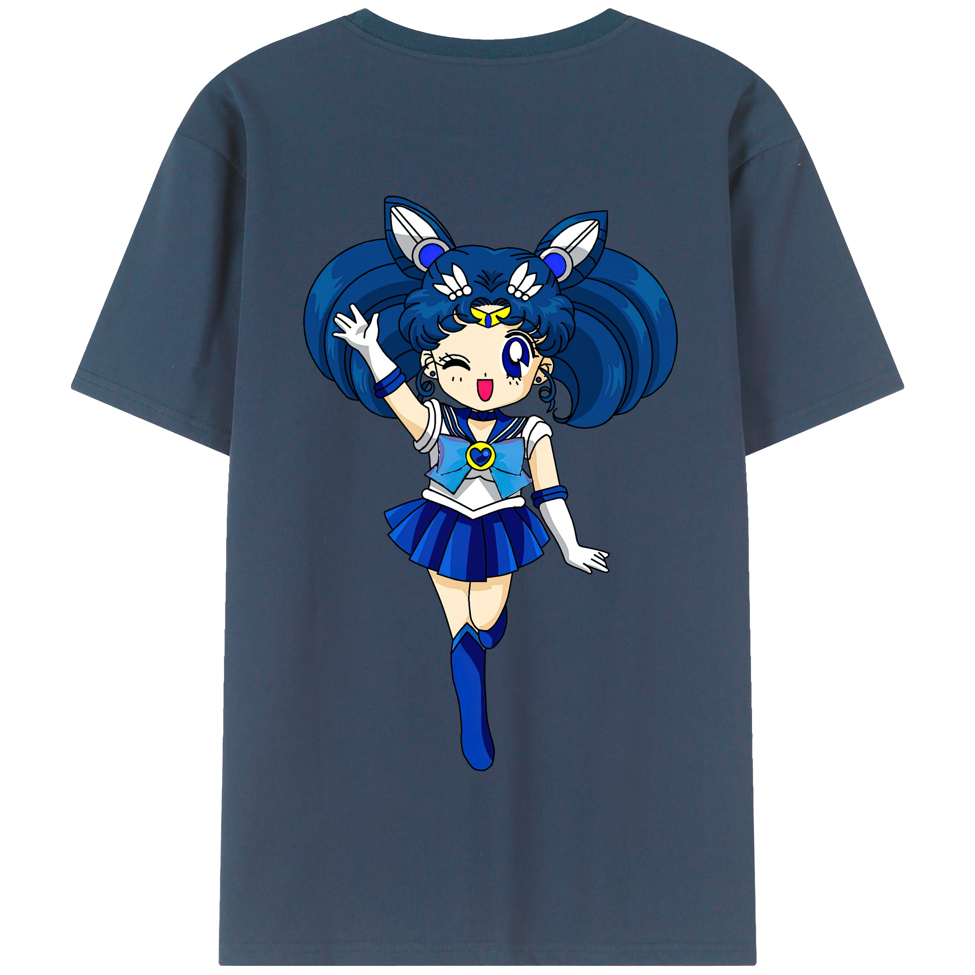 （画像用） 美少女戦士セーラームーン 水野 亜美 みずの あみ Sailor Moon Mizuno Ami 綿100％半袖Tシャツ（背面プリント）