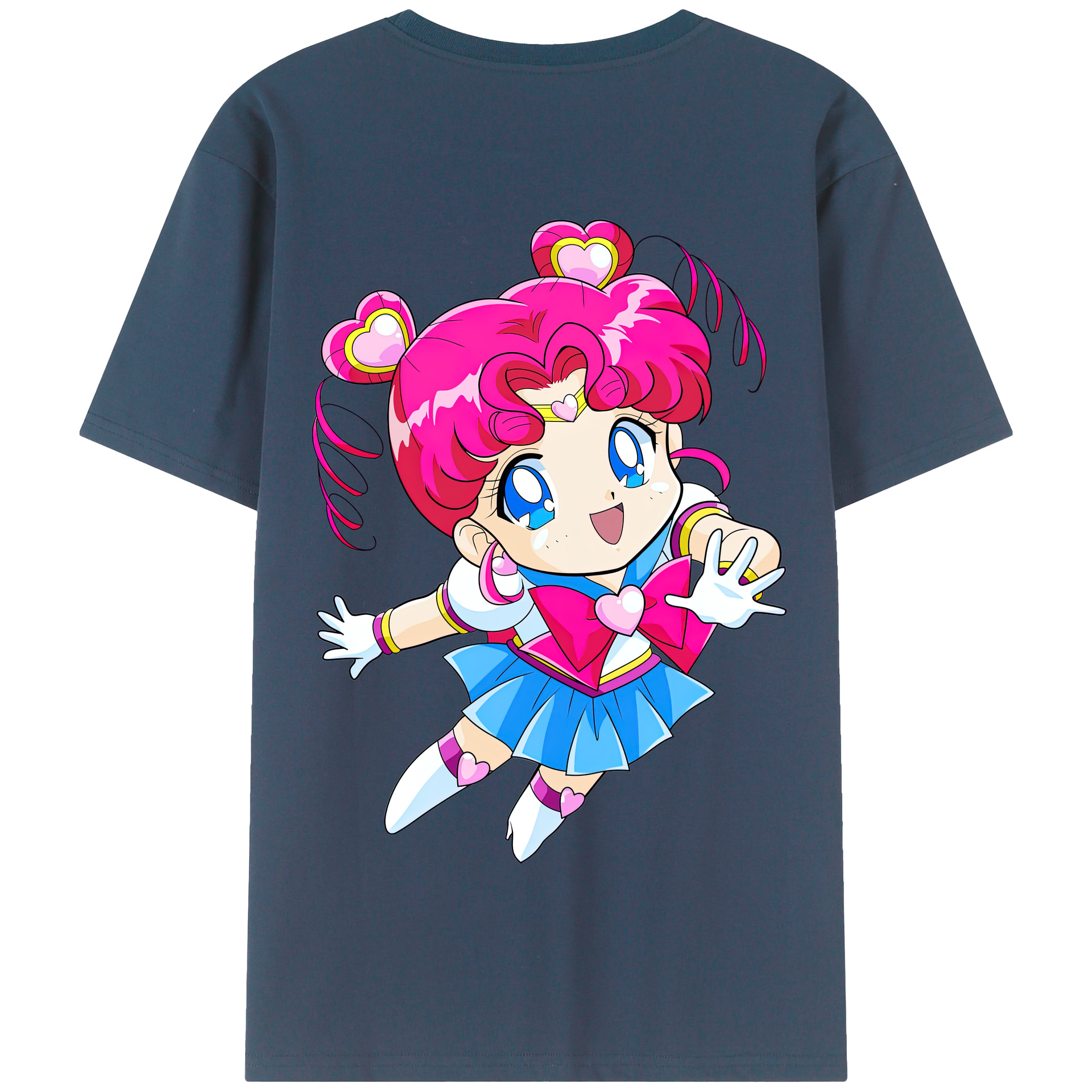 （画像用） 美少女戦士セーラームーン ちびうさ Sailor Moon Chibiusa Tsukino Usagi Small Lady Serenity 綿100％半袖Tシャツ（背面プリント）