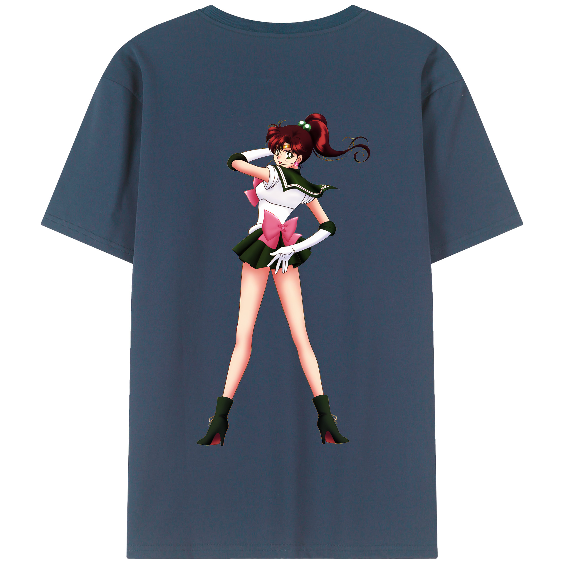 （画像用） 美少女戦士セーラームーン 木野 まこと きの まこと Sailor Moon Kino Makoto （セーラージュピター；Sailor Jupiter） 綿100％半袖Tシャツ（背面プリント）