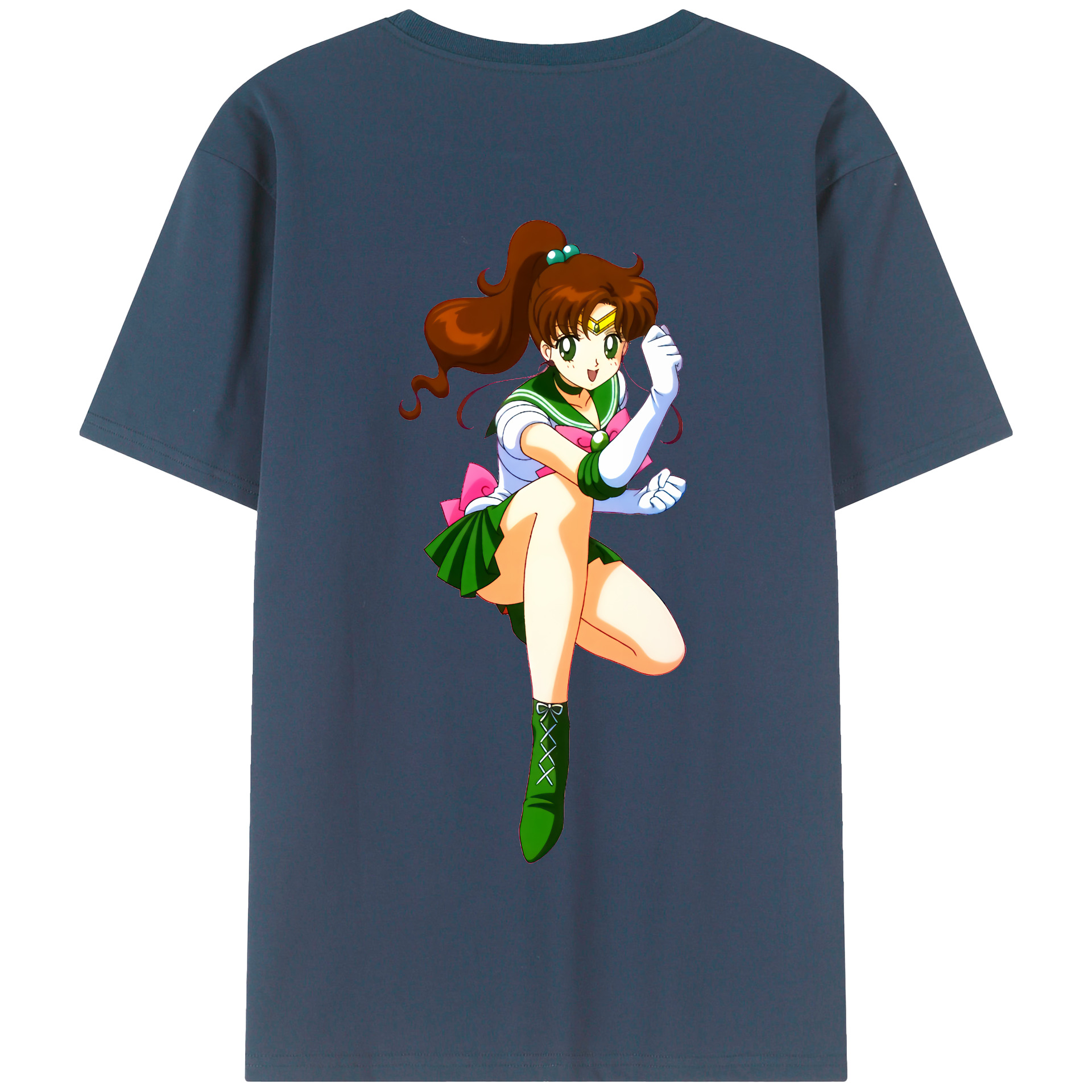 （画像用） 美少女戦士セーラームーン 木野 まこと きの まこと Sailor Moon Kino Makoto （セーラージュピター；Sailor Jupiter） 綿100％半袖Tシャツ（背面プリント）