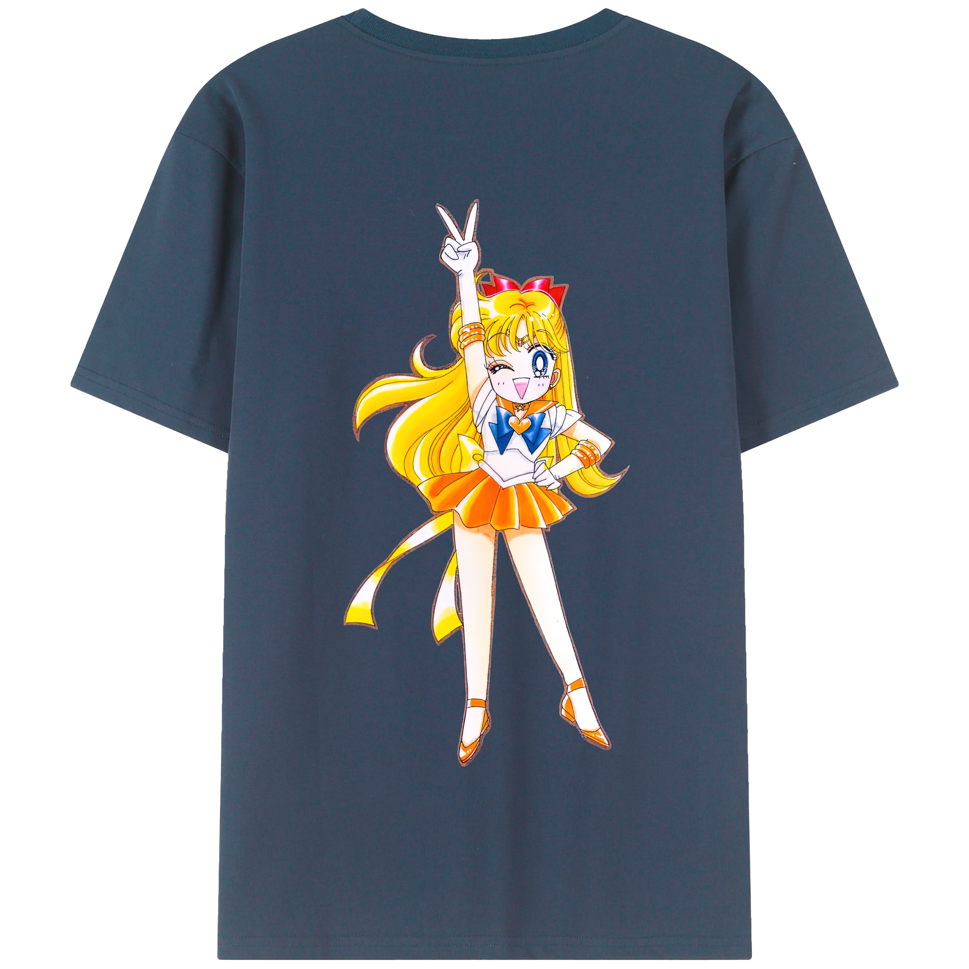 （画像用） 美少女戦士セーラームーン 愛野 美奈子 あいの みなこ Sailor Moon Aino Minako 綿100％半袖Tシャツ（背面プリント）