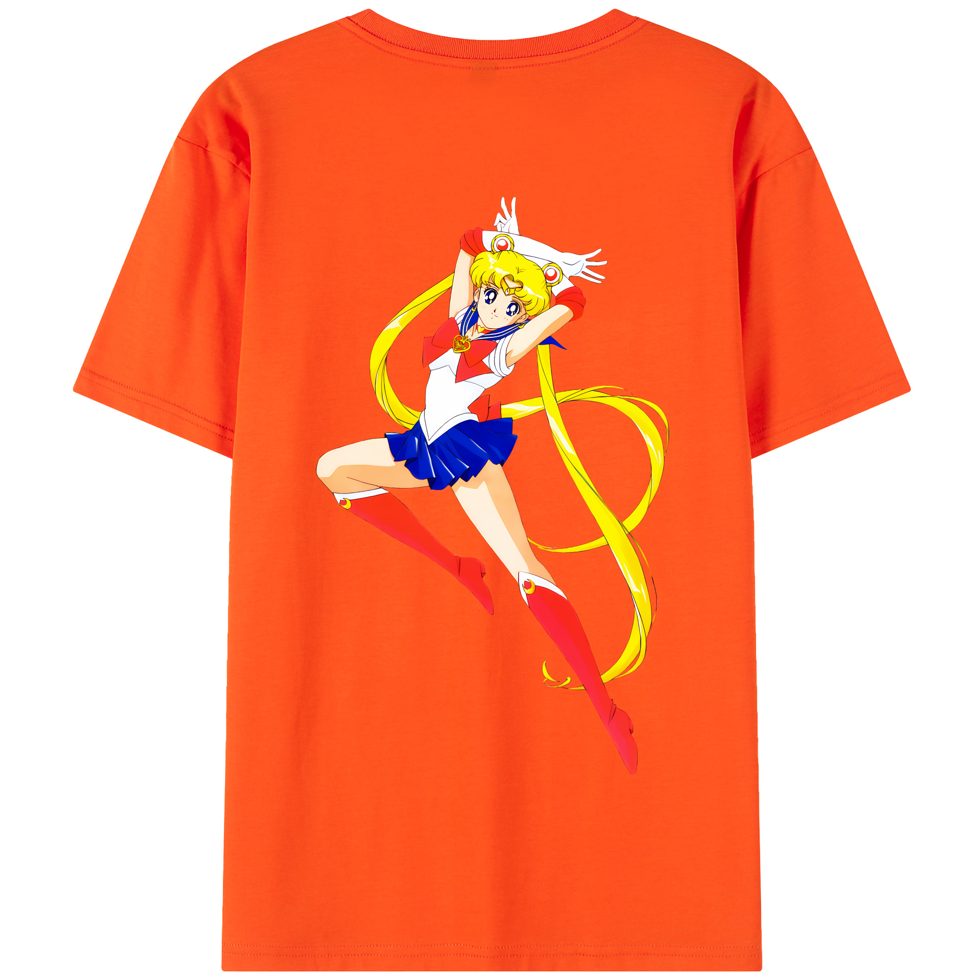 （画像用） 美少女戦士セーラームーン 月野 うさぎ つきの うさぎ Sailor Moon Tsukino Usagi 綿100％半袖Tシャツ（背面プリント）