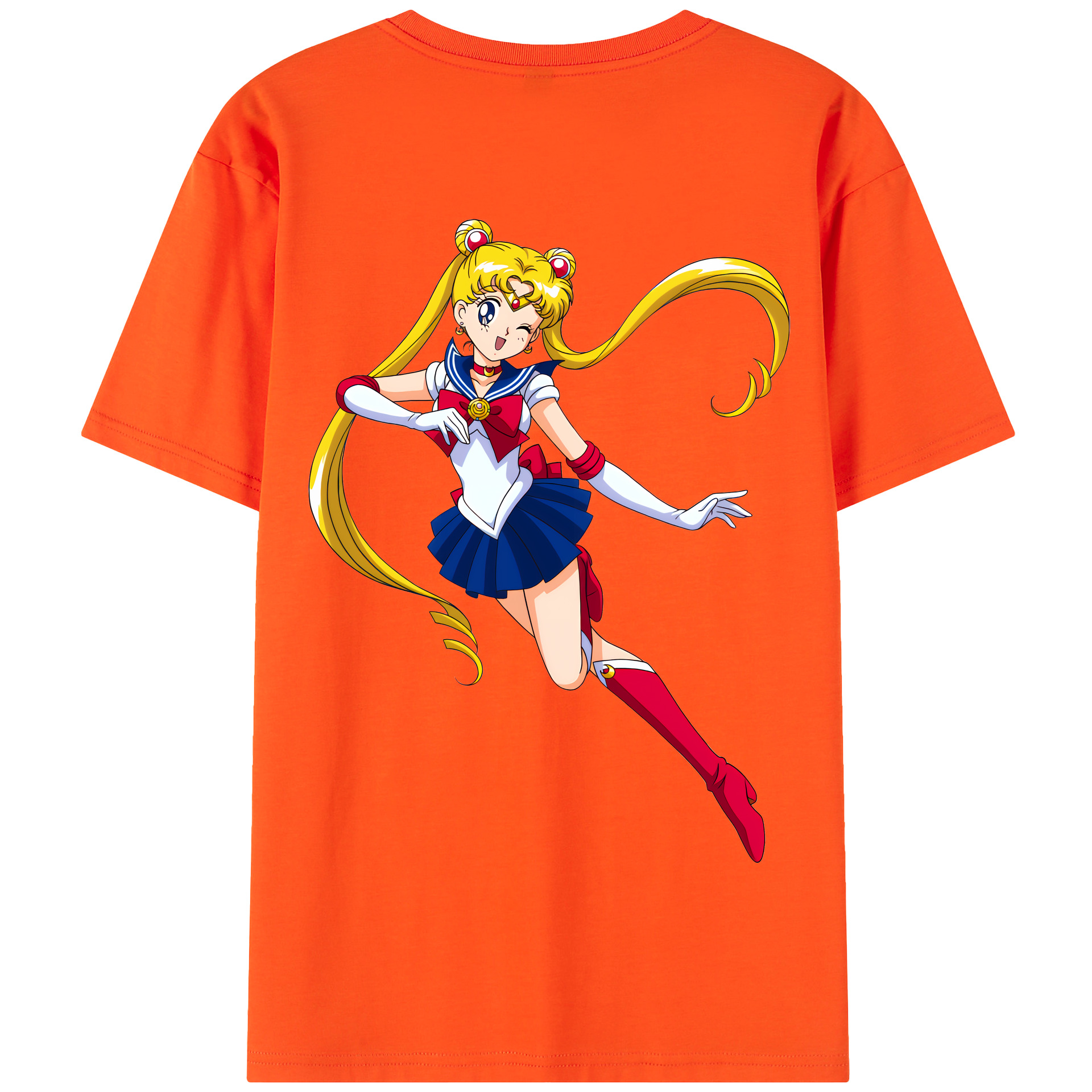 （画像用） 美少女戦士セーラームーン 月野 うさぎ つきの うさぎ Sailor Moon Tsukino Usagi 綿100％半袖Tシャツ（背面プリント）
