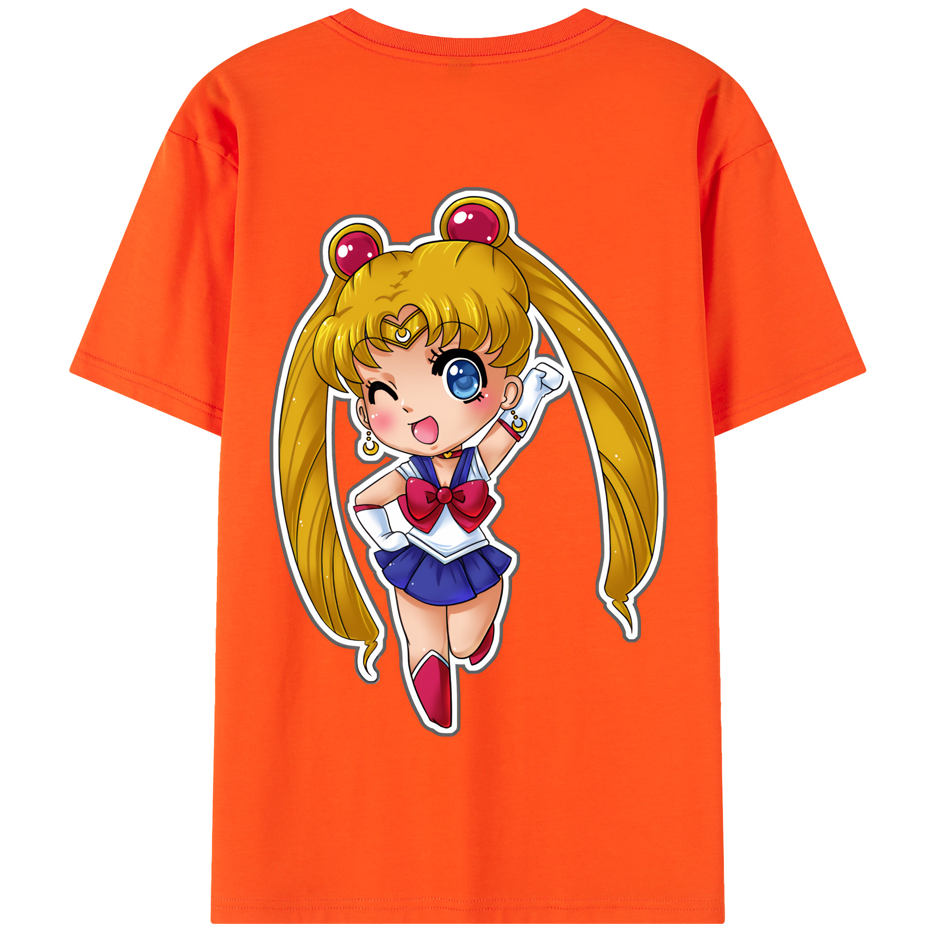 （画像用） 美少女戦士セーラームーン 月野 うさぎ つきの うさぎ Sailor Moon Tsukino Usagi 綿100％半袖Tシャツ（背面プリント）