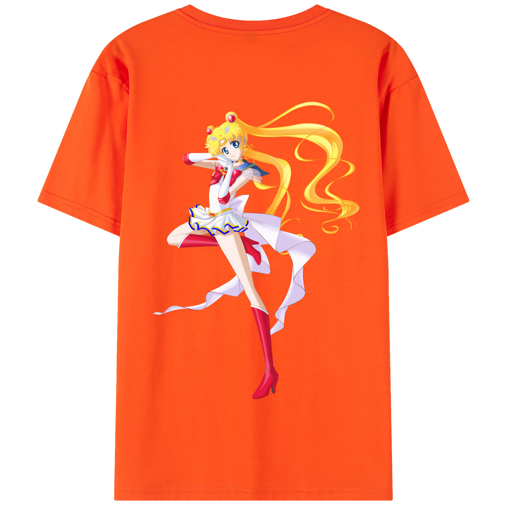 （画像用） 美少女戦士セーラームーン 月野 うさぎ つきの うさぎ Sailor Moon Tsukino Usagi 綿100％半袖Tシャツ（背面プリント）