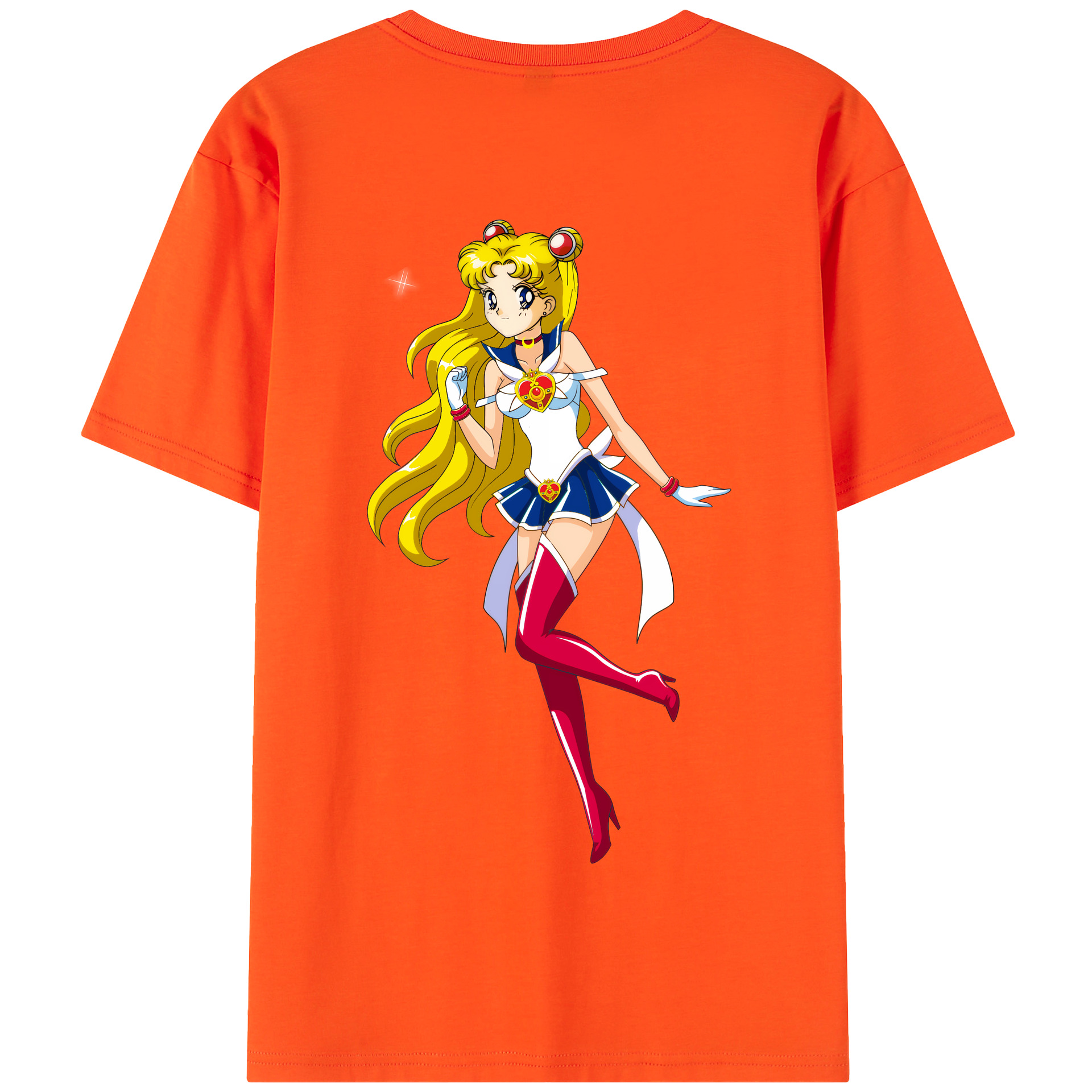 （画像用） 美少女戦士セーラームーン 月野 うさぎ つきの うさぎ Sailor Moon Tsukino Usagi 綿100％半袖Tシャツ（背面プリント）