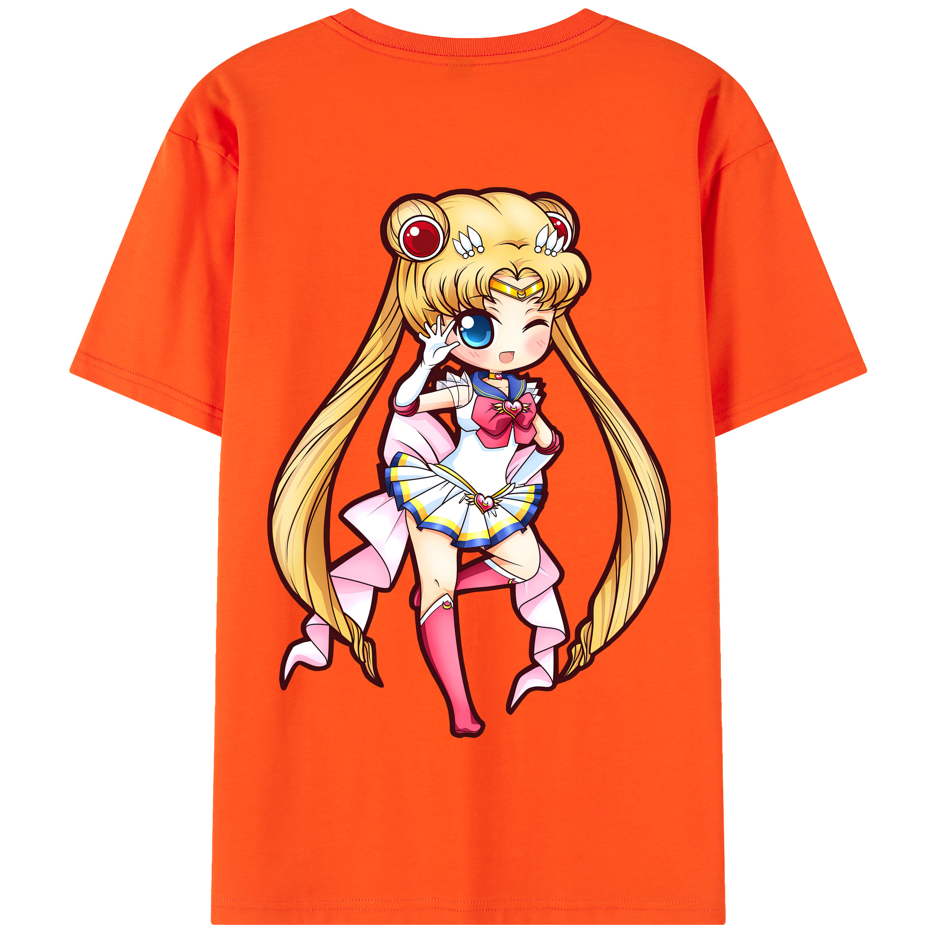 （画像用） 美少女戦士セーラームーン 月野 うさぎ つきの うさぎ Sailor Moon Tsukino Usagi 綿100％半袖Tシャツ（背面プリント）
