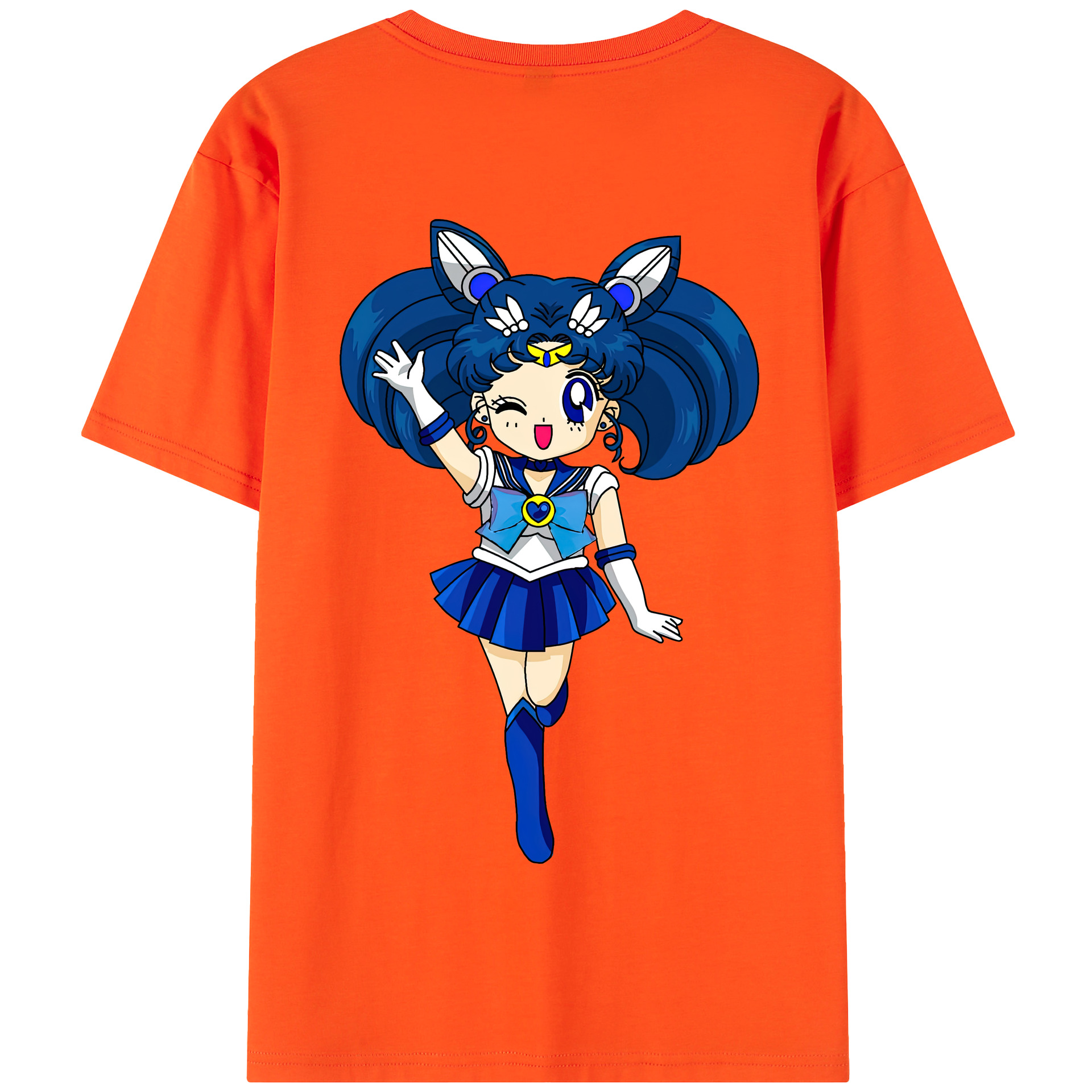 （画像用） 美少女戦士セーラームーン 水野 亜美 みずの あみ Sailor Moon Mizuno Ami 綿100％半袖Tシャツ（背面プリント）