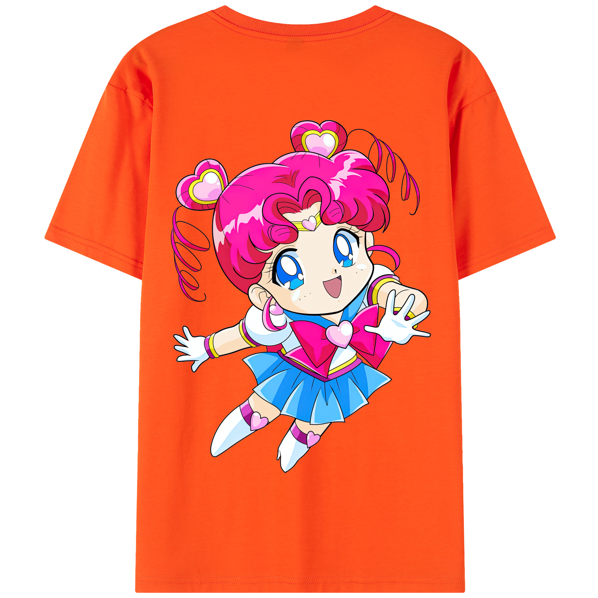 （画像用） 美少女戦士セーラームーン ちびうさ Sailor Moon Chibiusa Tsukino Usagi Small Lady Serenity 綿100％半袖Tシャツ（背面プリント）