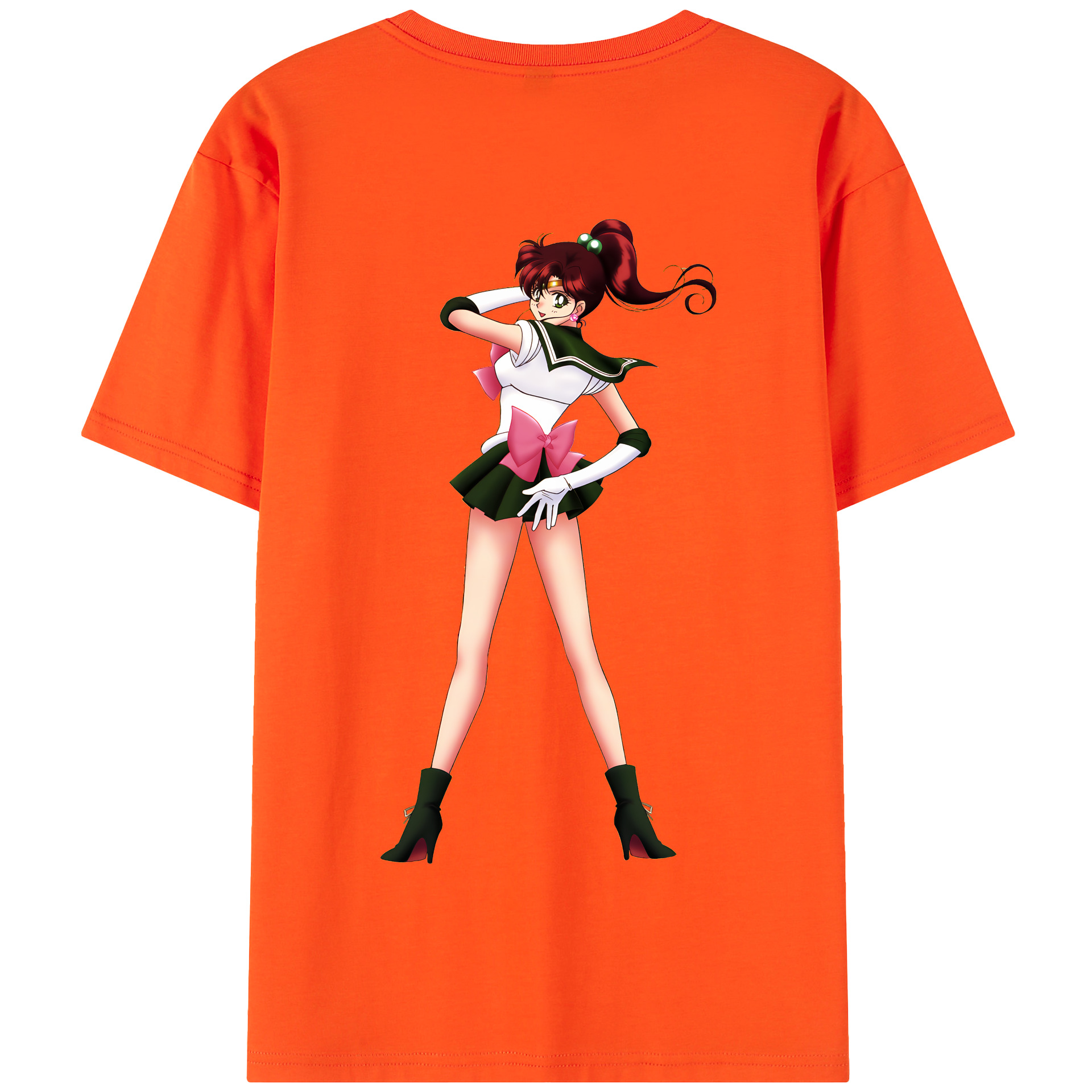 （画像用） 美少女戦士セーラームーン 木野 まこと きの まこと Sailor Moon Kino Makoto （セーラージュピター；Sailor Jupiter） 綿100％半袖Tシャツ（背面プリント）