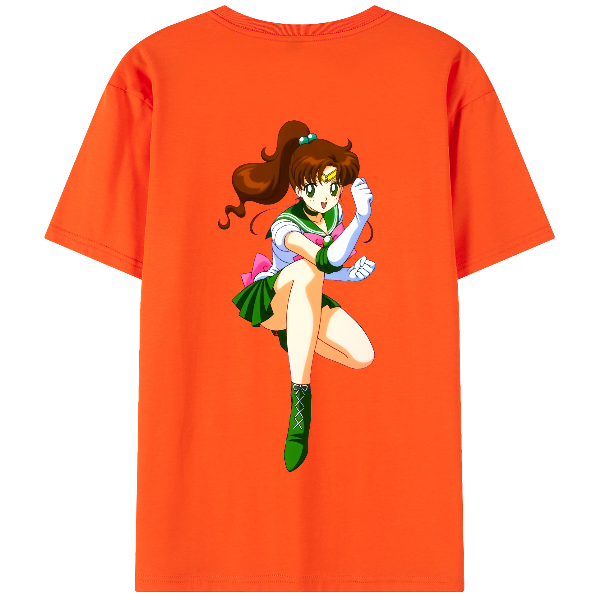 （画像用） 美少女戦士セーラームーン 木野 まこと きの まこと Sailor Moon Kino Makoto （セーラージュピター；Sailor Jupiter） 綿100％半袖Tシャツ（背面プリント）
