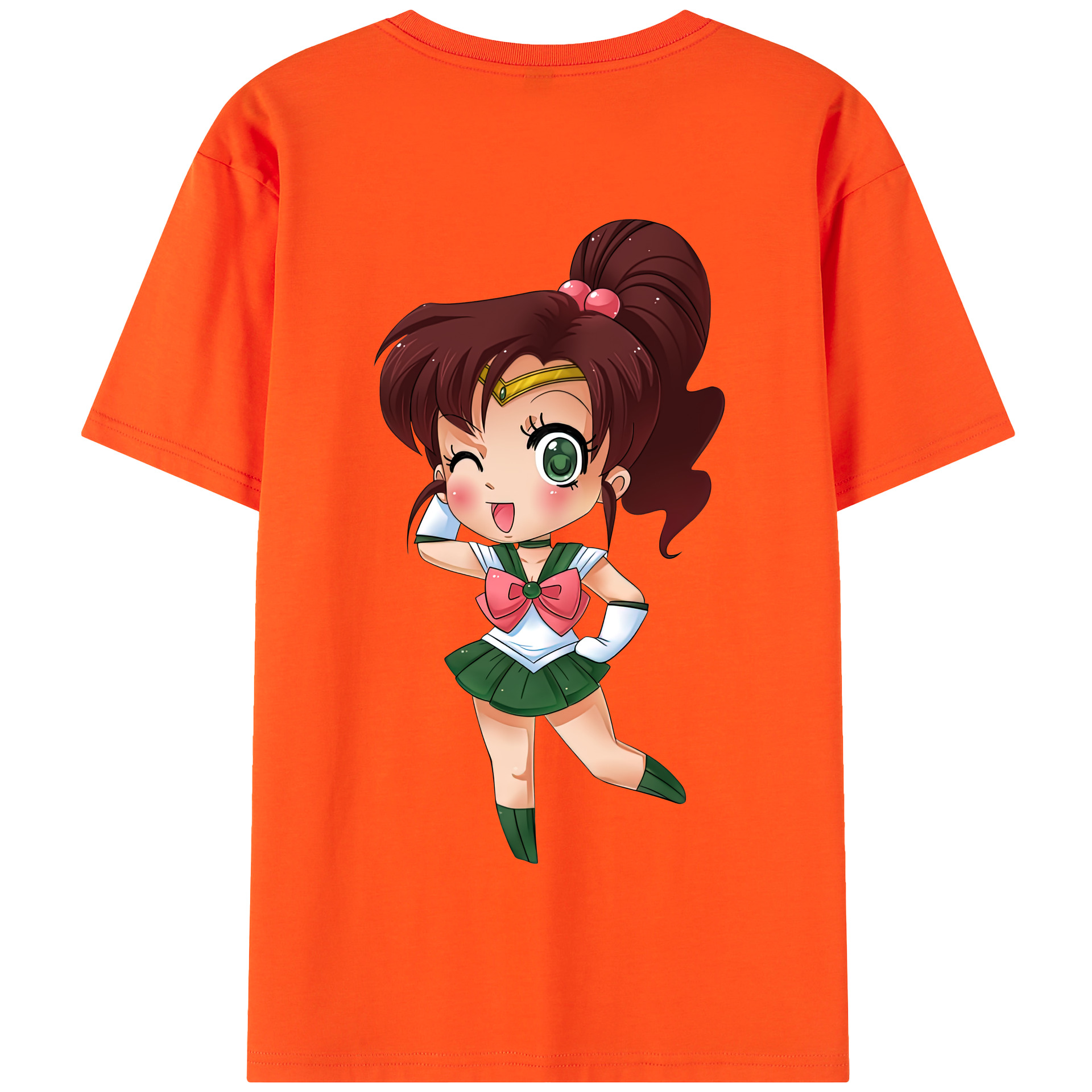 （画像用） 美少女戦士セーラームーン 木野 まこと きの まこと Sailor Moon Kino Makoto （セーラージュピター；Sailor Jupiter） 綿100％半袖Tシャツ（背面プリント）