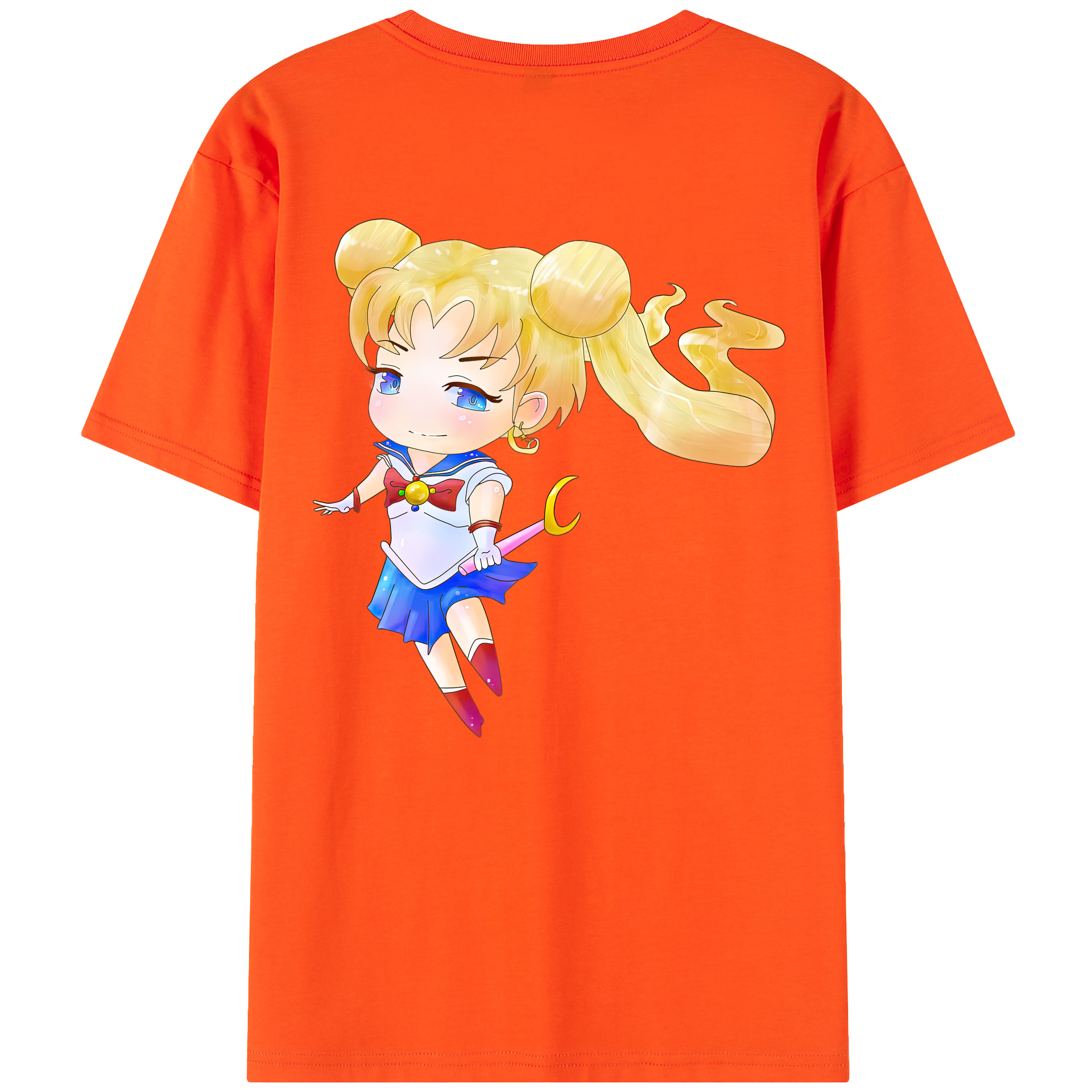 （画像用） 美少女戦士セーラームーン 愛野 美奈子 あいの みなこ Sailor Moon Aino Minako 綿100％半袖Tシャツ（背面プリント）