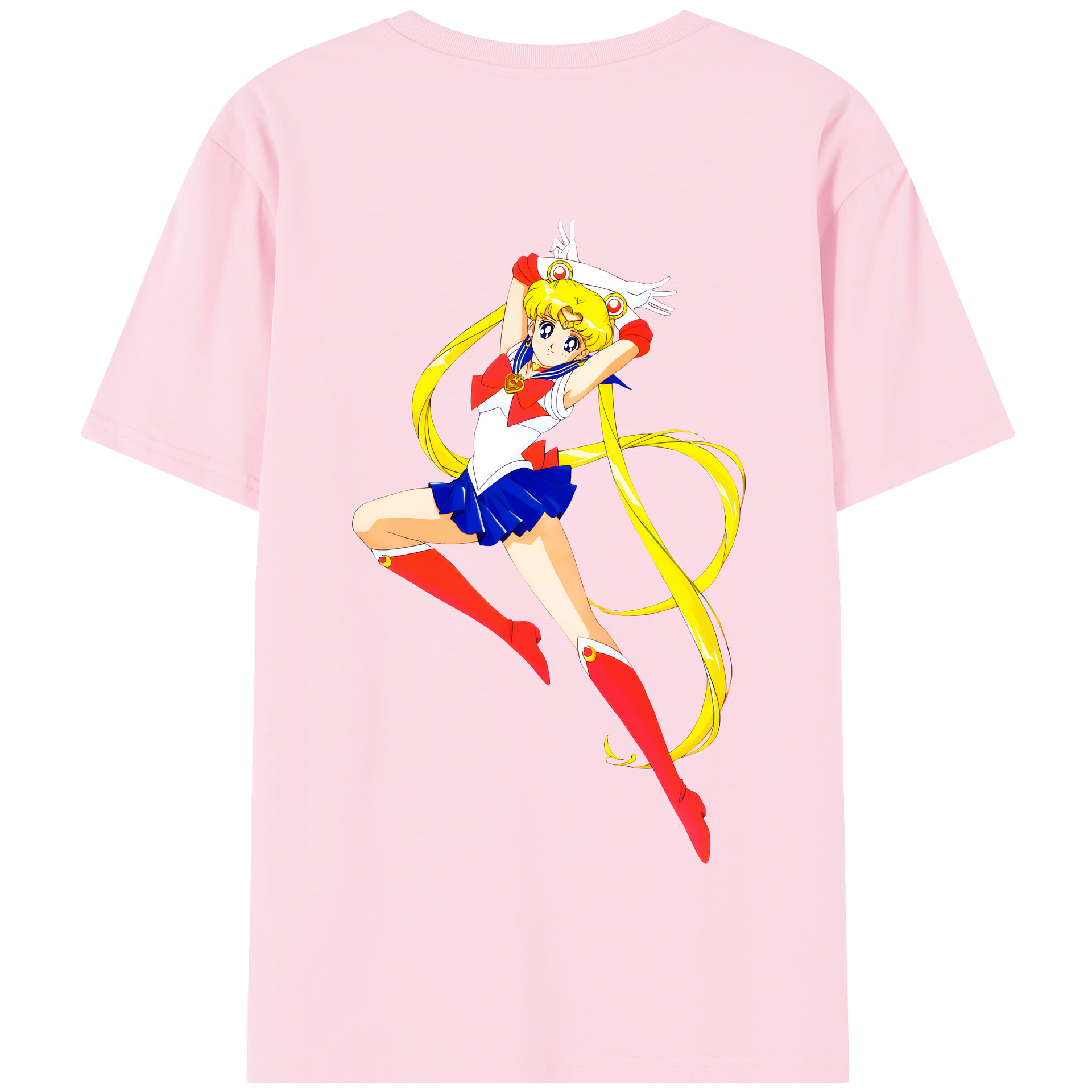 （画像用） 美少女戦士セーラームーン 月野 うさぎ つきの うさぎ Sailor Moon Tsukino Usagi 綿100％半袖Tシャツ（背面プリント）