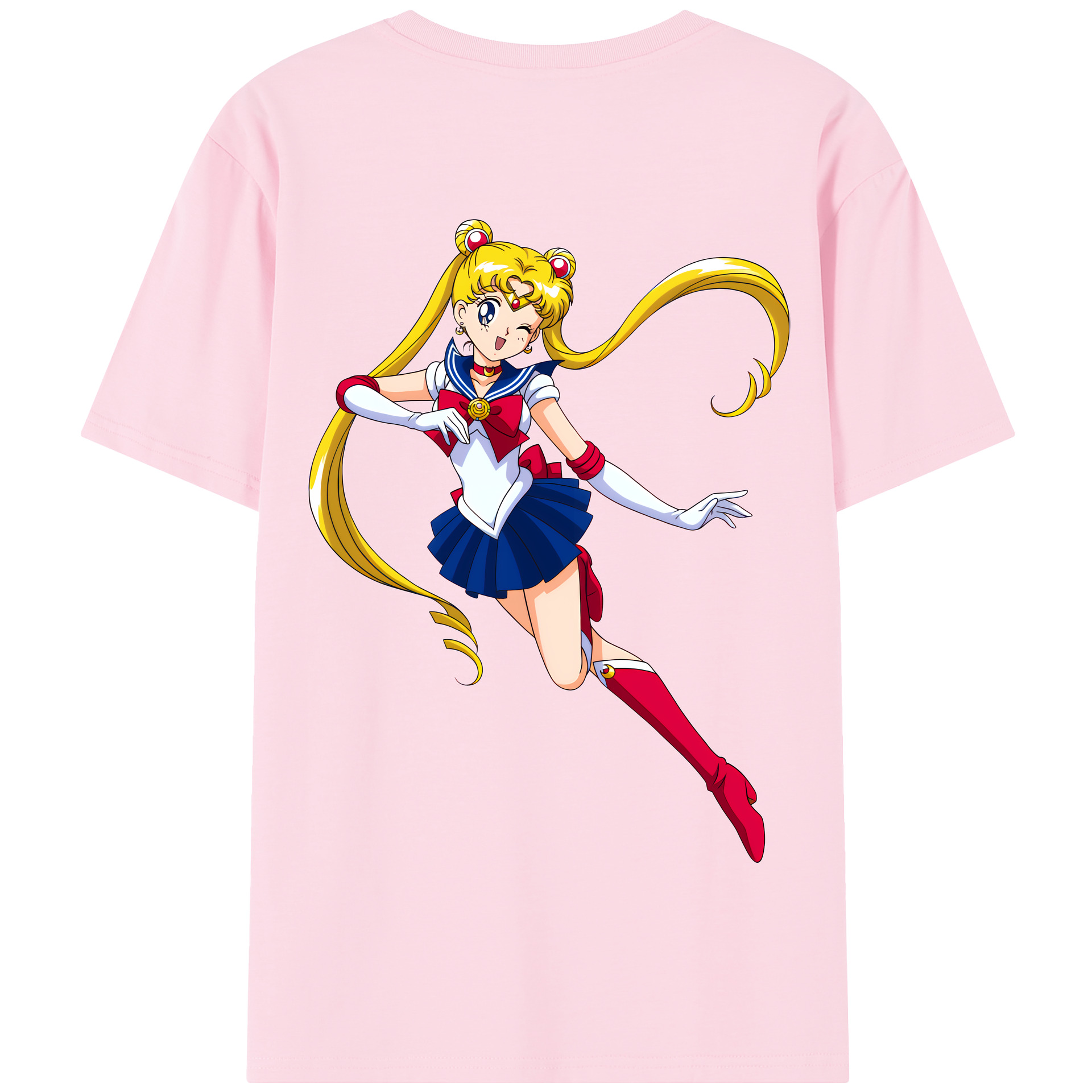（画像用） 美少女戦士セーラームーン 月野 うさぎ つきの うさぎ Sailor Moon Tsukino Usagi 綿100％半袖Tシャツ（背面プリント）